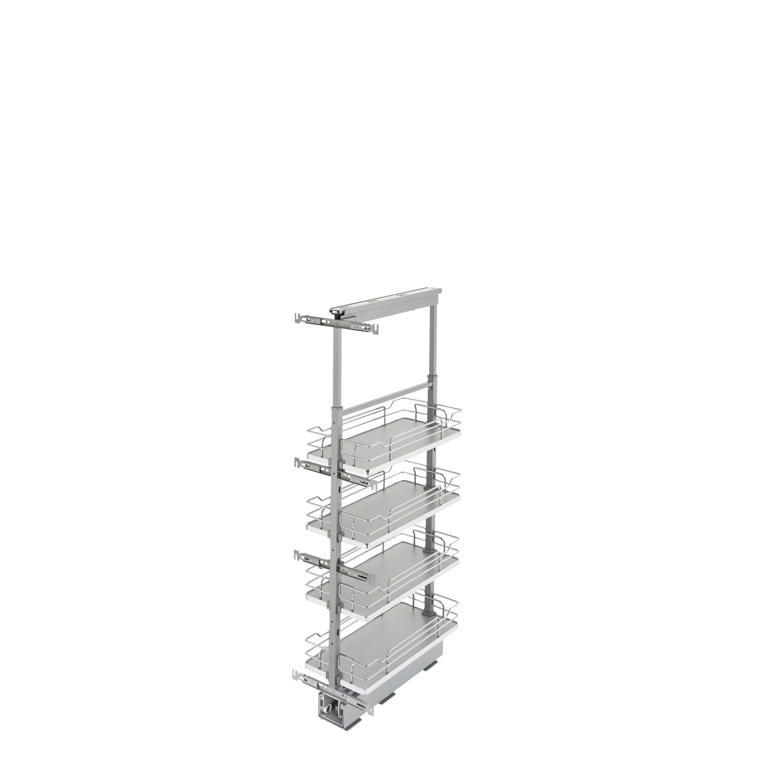 10 in Chrome Solid Bottom Pantry Pullout Soft Close Gray 10.25 in (260 mm) W x 21.69 in (551 mm) D x 43.41 in (1103 mm) H - Image 5