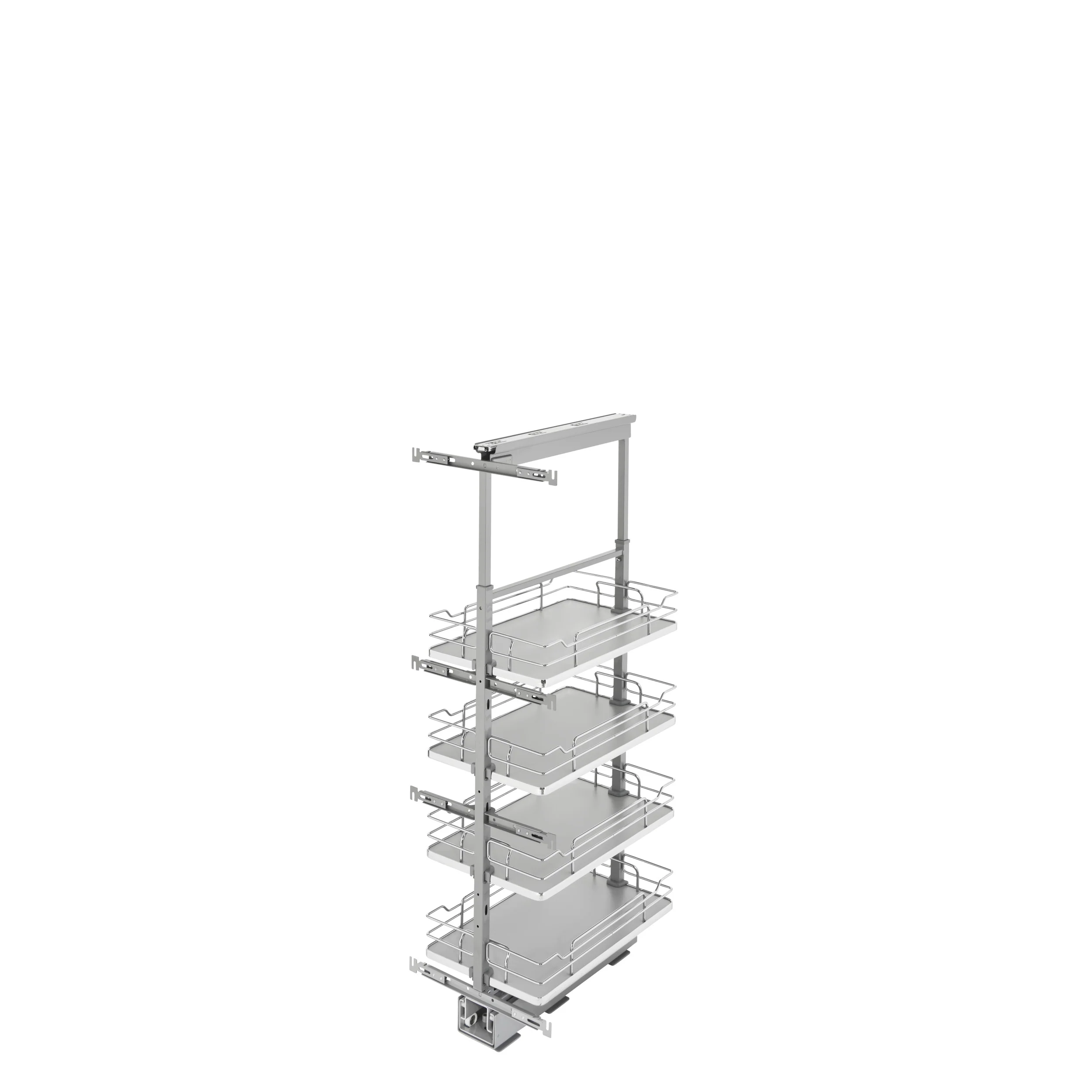 13 in Chrome Solid Bottom Pantry Pullout Soft Close Gray 13.25 in (337 mm) W x 21.69 in (551 mm) D x 43.41 in (1103 mm) H - Image 3