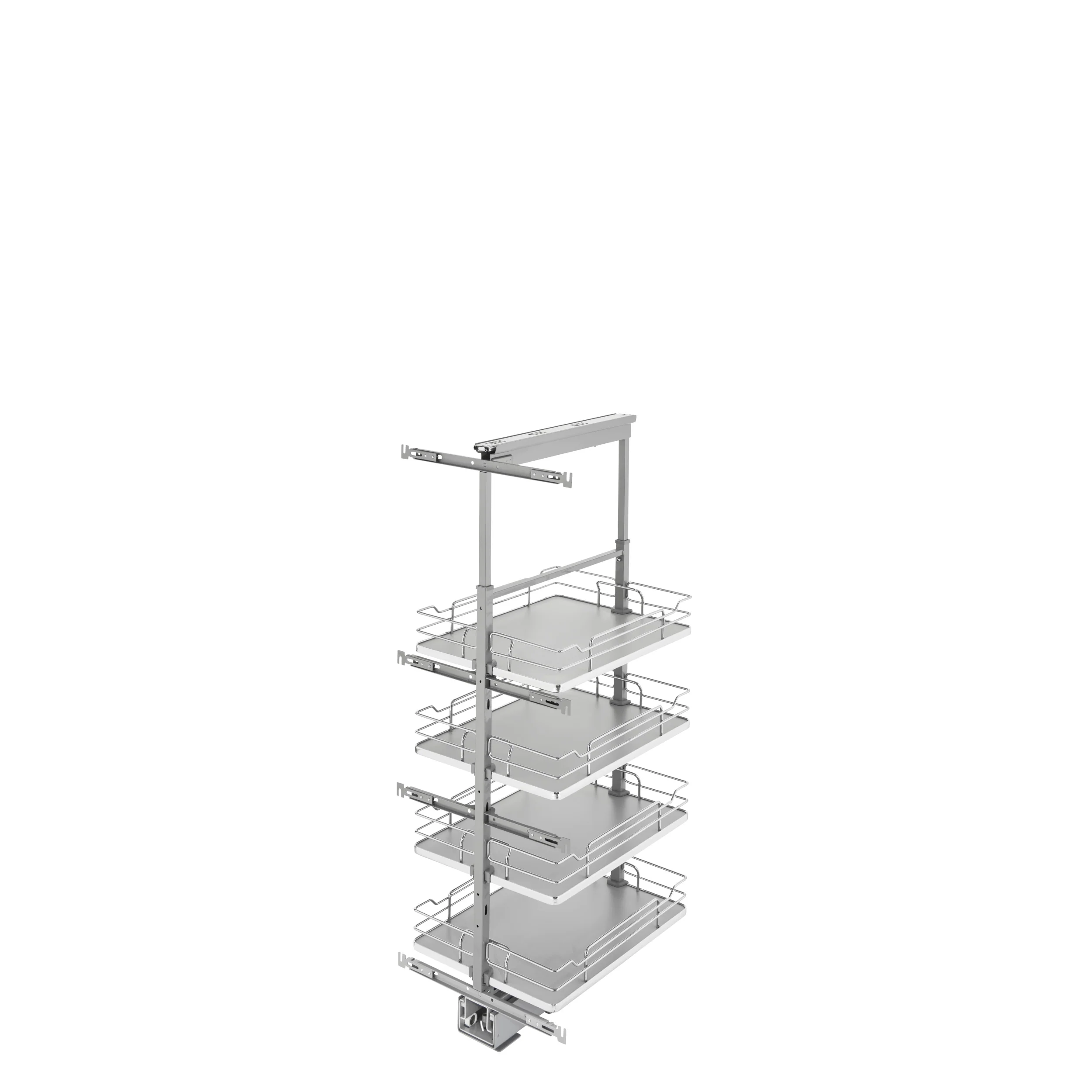 16 in Chrome Solid Bottom Pantry Pullout Soft Close Gray 16.25 in (413 mm) W x 21.69 in (551 mm) D x 43.41 in (1103 mm) H - Image 2