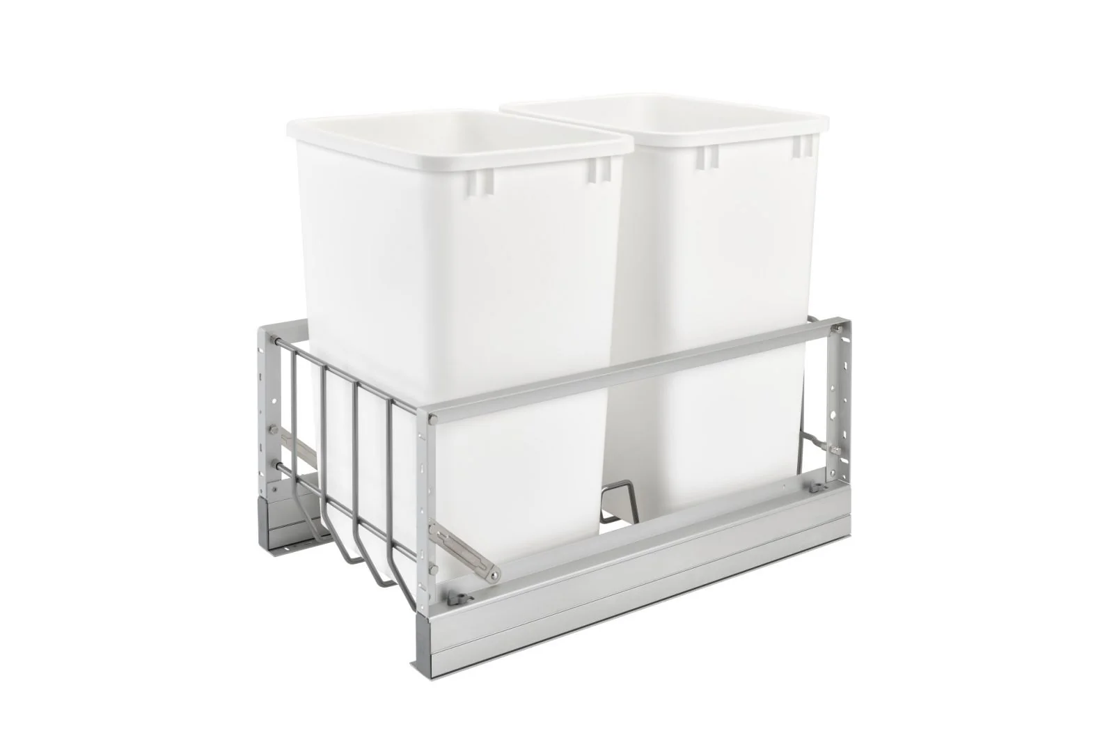 Pull-Out Waste Container with 2 - 35 Qua White 14.81 in (376 mm) W x 21.88 in (556 mm) D x 19.25 in (489 mm) H - Image 4