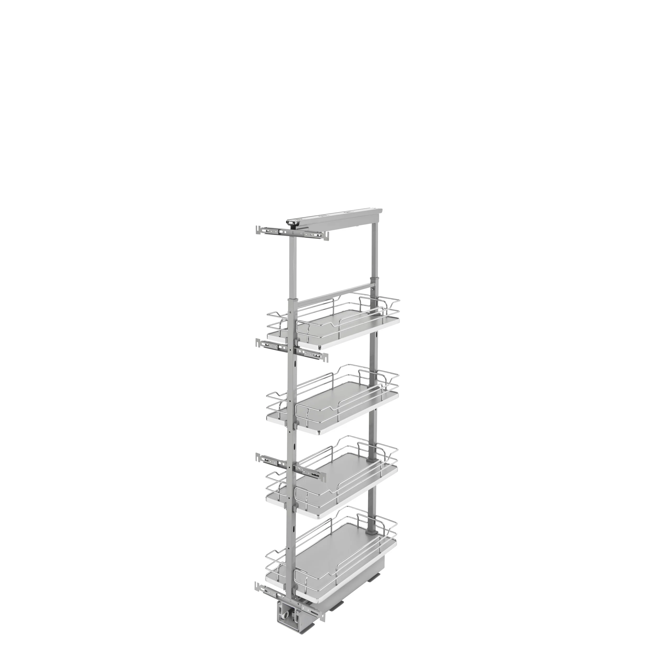 10 in Chrome Solid Bottom Pantry Pullout Soft Close Gray  10.25 in (260 mm) W x 21.69 in (551 mm) D x 50.75 in (1289 mm) H - Image 4