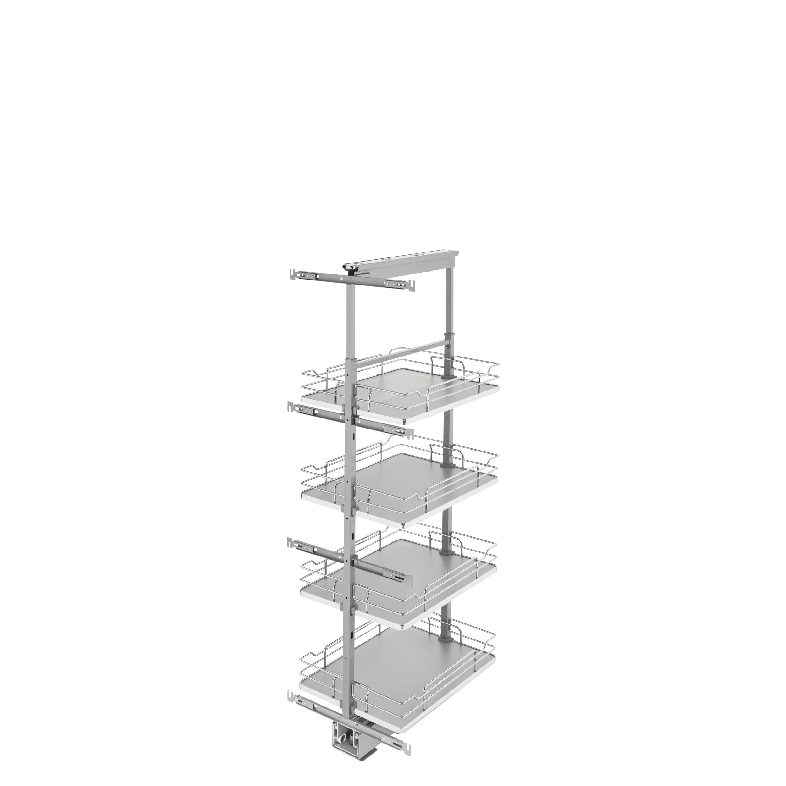 16 in Chrome Solid Bottom Pantry Pullout Soft Close Gray  16.25 in (413 mm) W x 21.69 in (551 mm) D x 50.75 in (1289 mm) H - Image 2