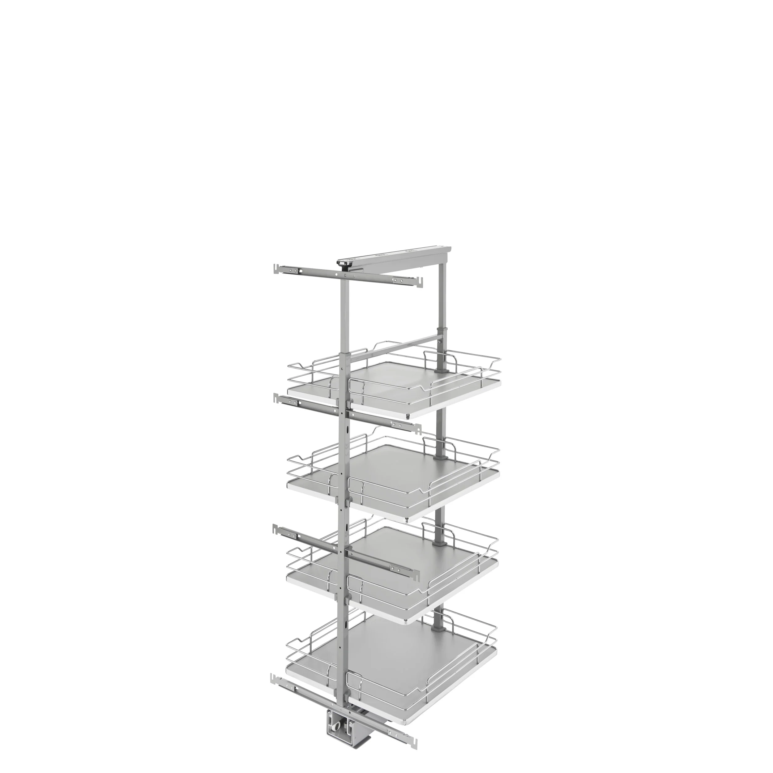 19 in Chrome Solid Bottom Pantry Pullout Soft Close Gray  19.25 in (489 mm) W x 21.69 in (551 mm) D x 50.75 in (1289 mm) H - Image 2