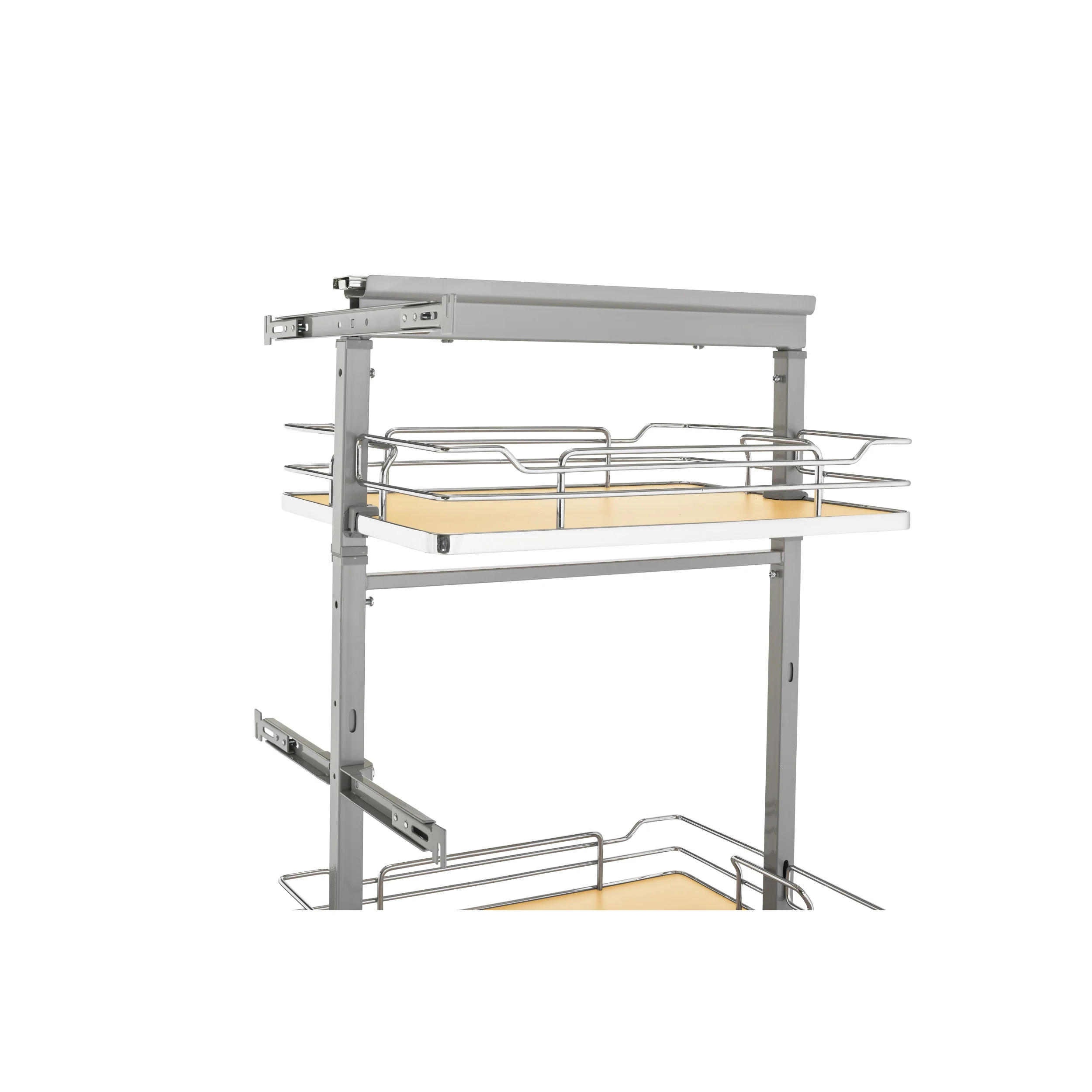 16 in Chrome Solid Bottom Pantry Pullout Soft Close Gray  16.25 in (413 mm) W x 21.67 in (550 mm) D x 58.25 in (1480 mm) H - Image 5