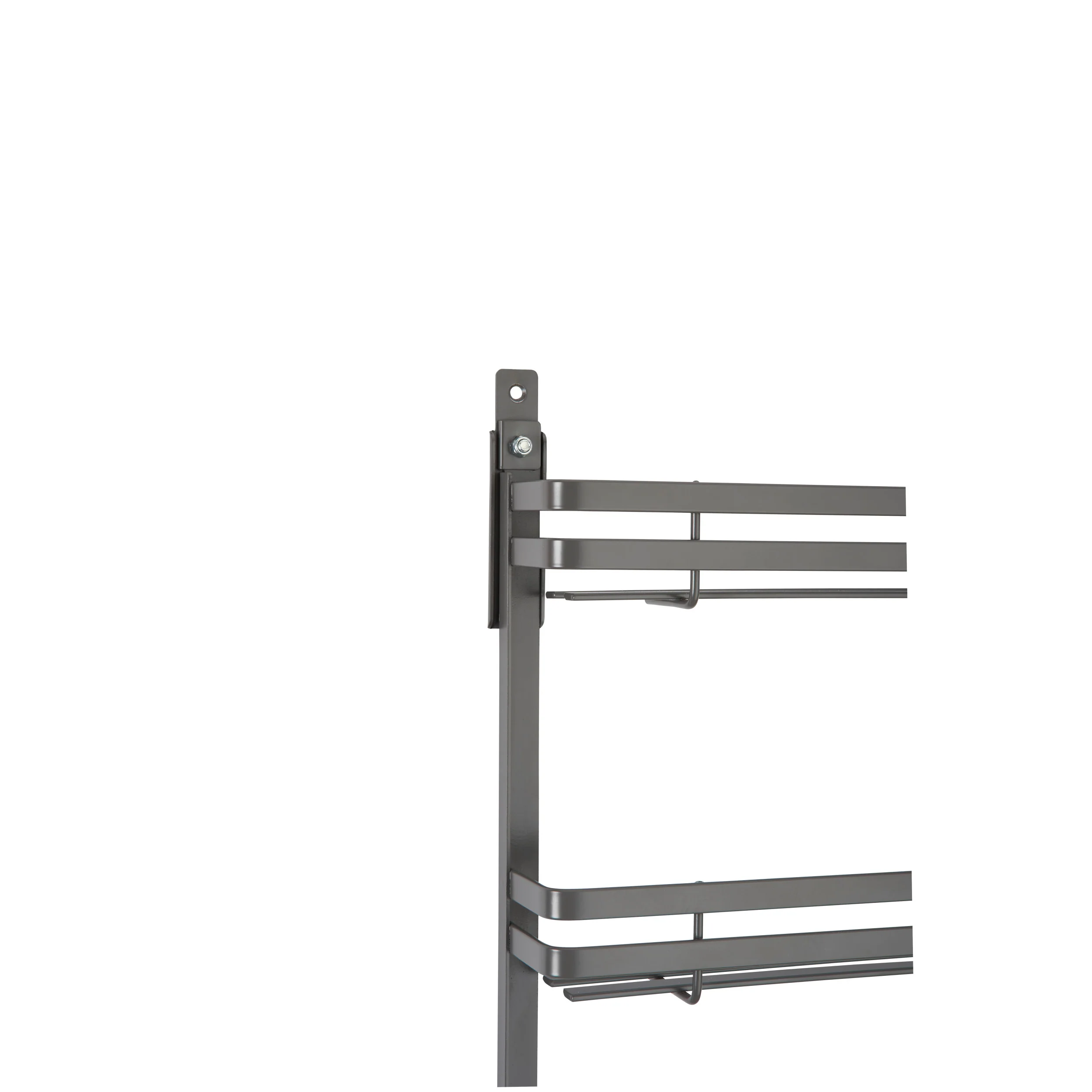 Medium Flat Metal Door mount Spice Rack Orion Gray 10.63 in (270 mm) W x 2.48 in (63 mm) D x 23.35 in (593 mm) H - Image 3