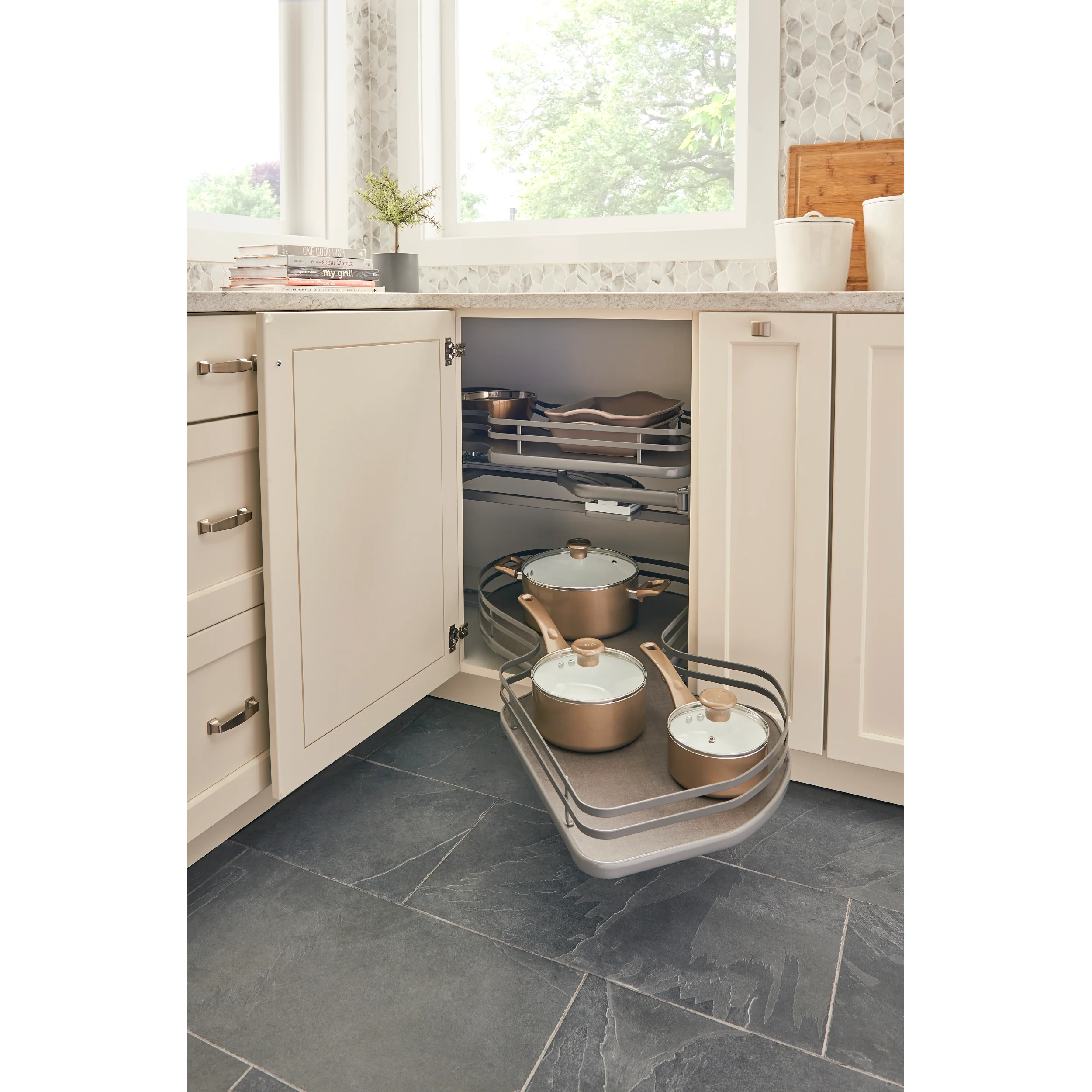 15 in Two-Tier Organizer for a Blind Left Gray  33 in (838 mm) W x 21.85 in (555 mm) D x 24.5 in (622 mm) H - Image 3