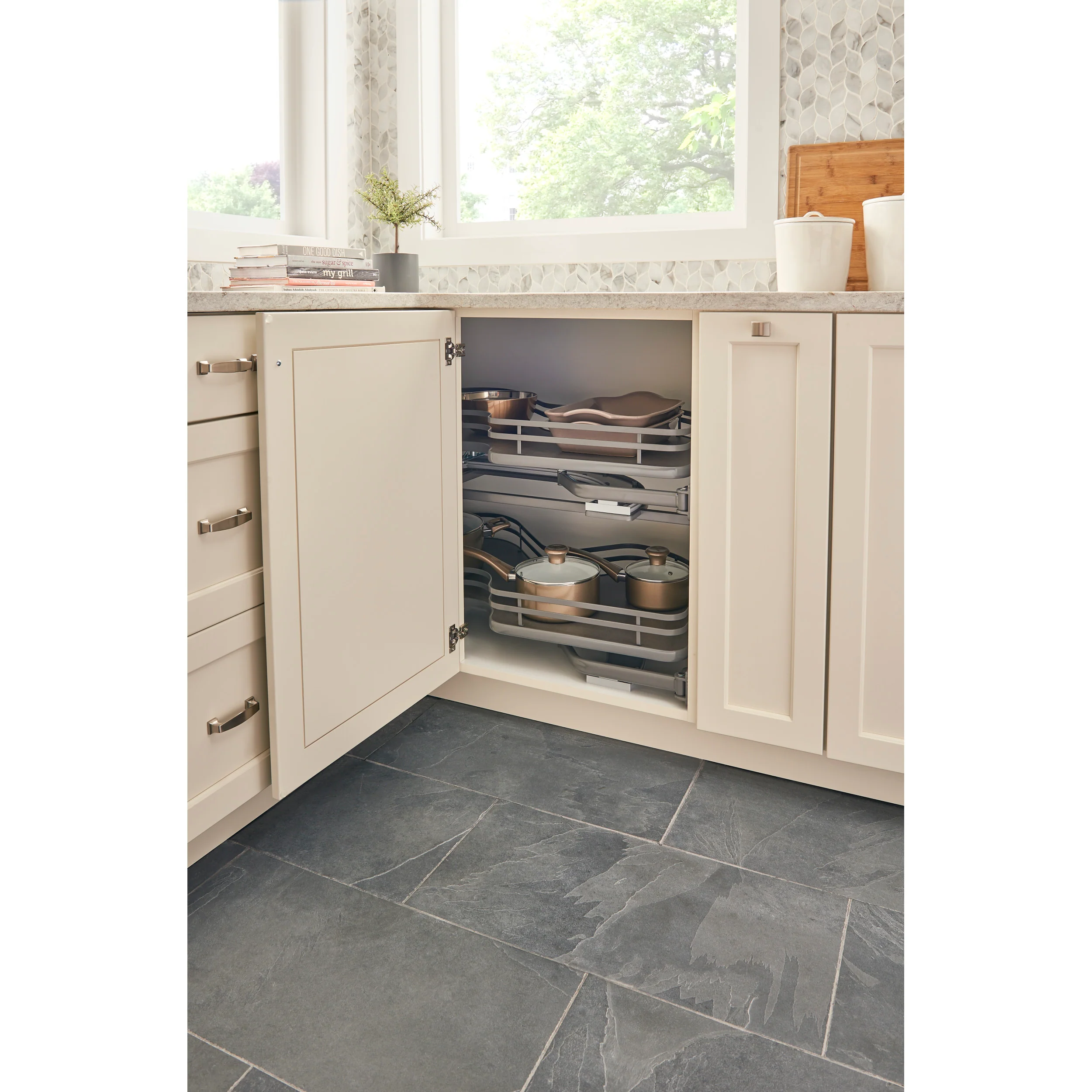 15 in Two-Tier Organizer for a Blind Left Gray  33 in (838 mm) W x 21.85 in (555 mm) D x 24.5 in (622 mm) H - Image 4
