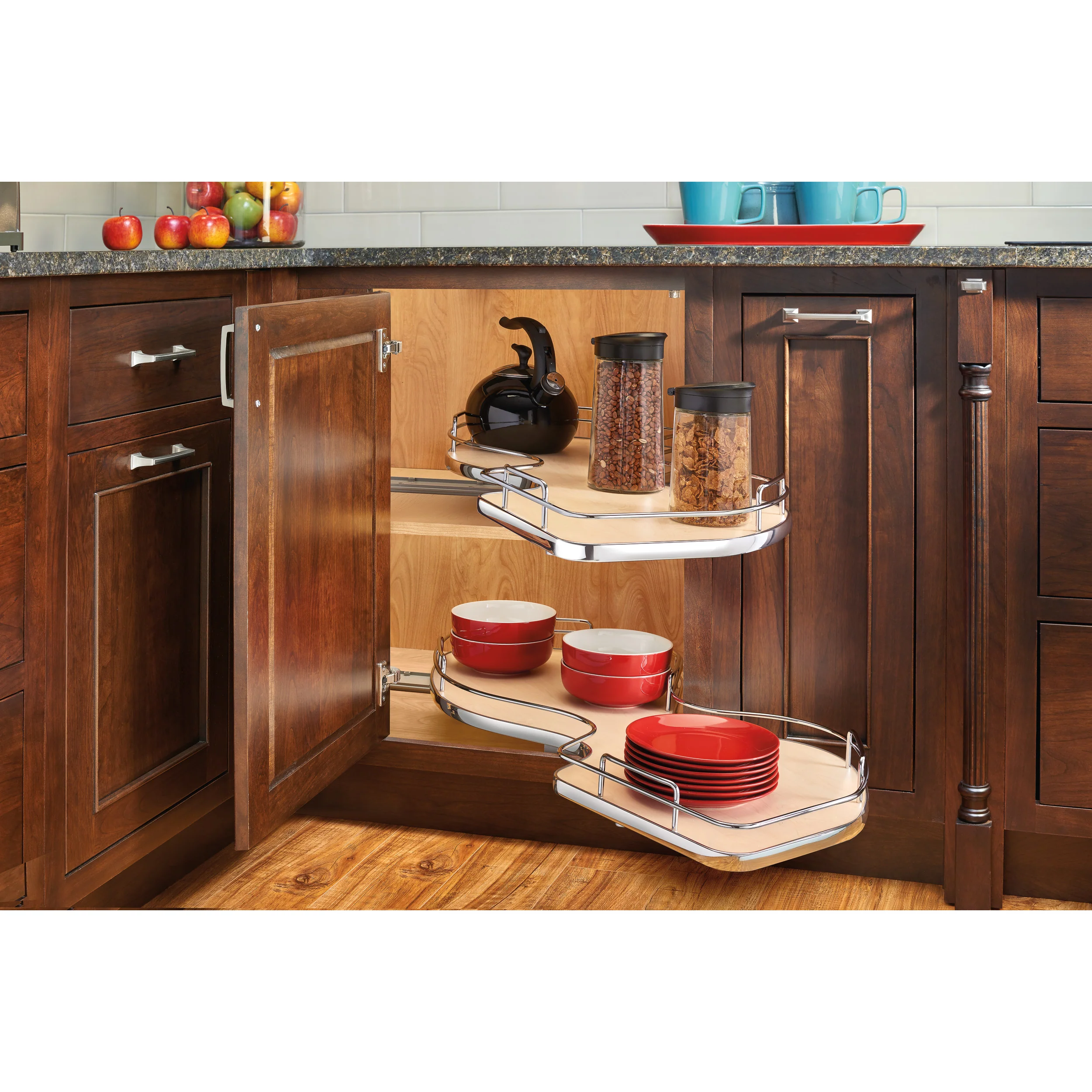 15 in Two-Tier Organizer for a Blind Left Natural  33 in (838 mm) W x 21.88 in (556 mm) D x 24.44 in (621 mm) H - Image 4