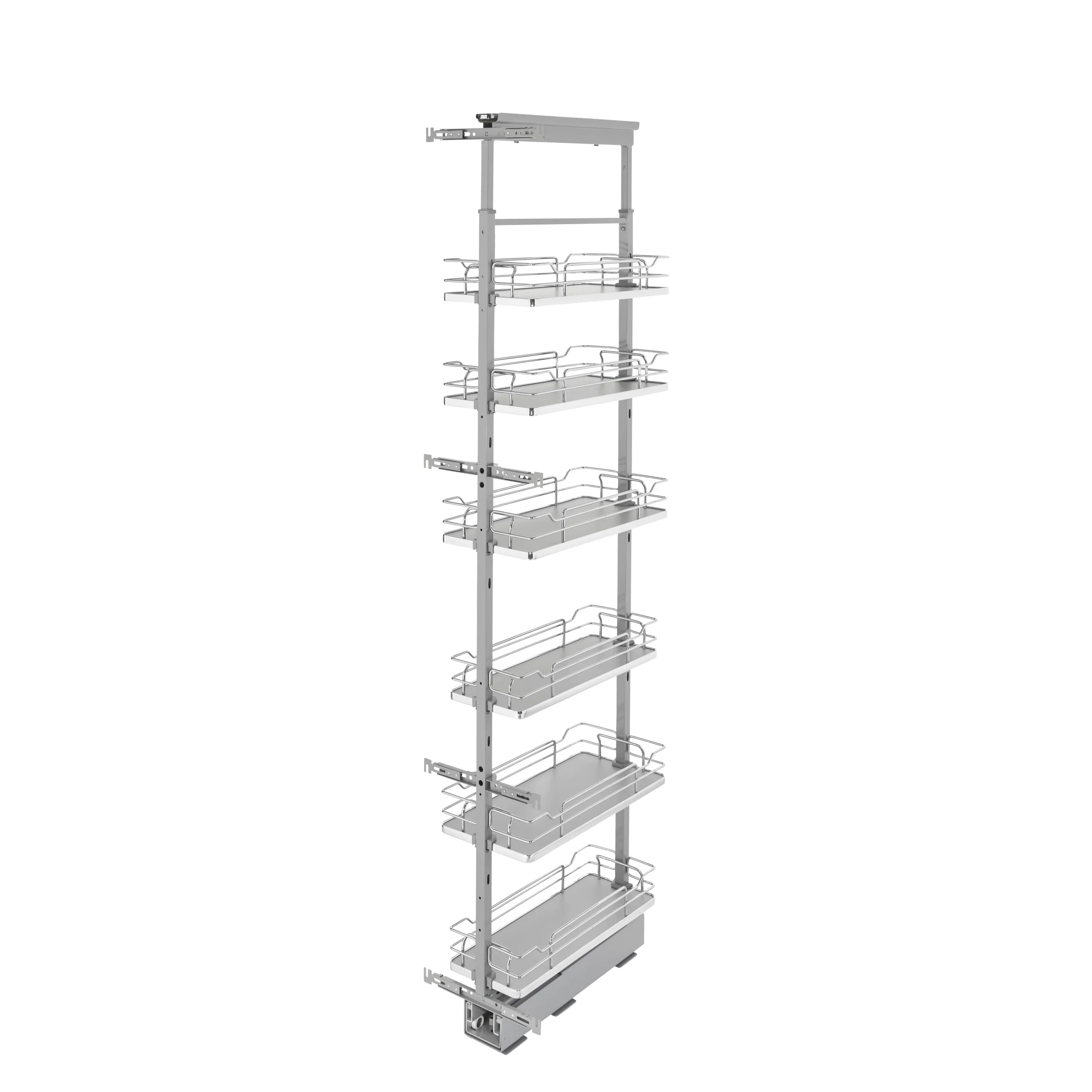 10 in Chrome Solid Bottom Pantry Pullout Soft Close Gray 10.25 in (260 mm) W x 21.69 in (551 mm) D x 73.63 in (1870 mm) H - Image 3