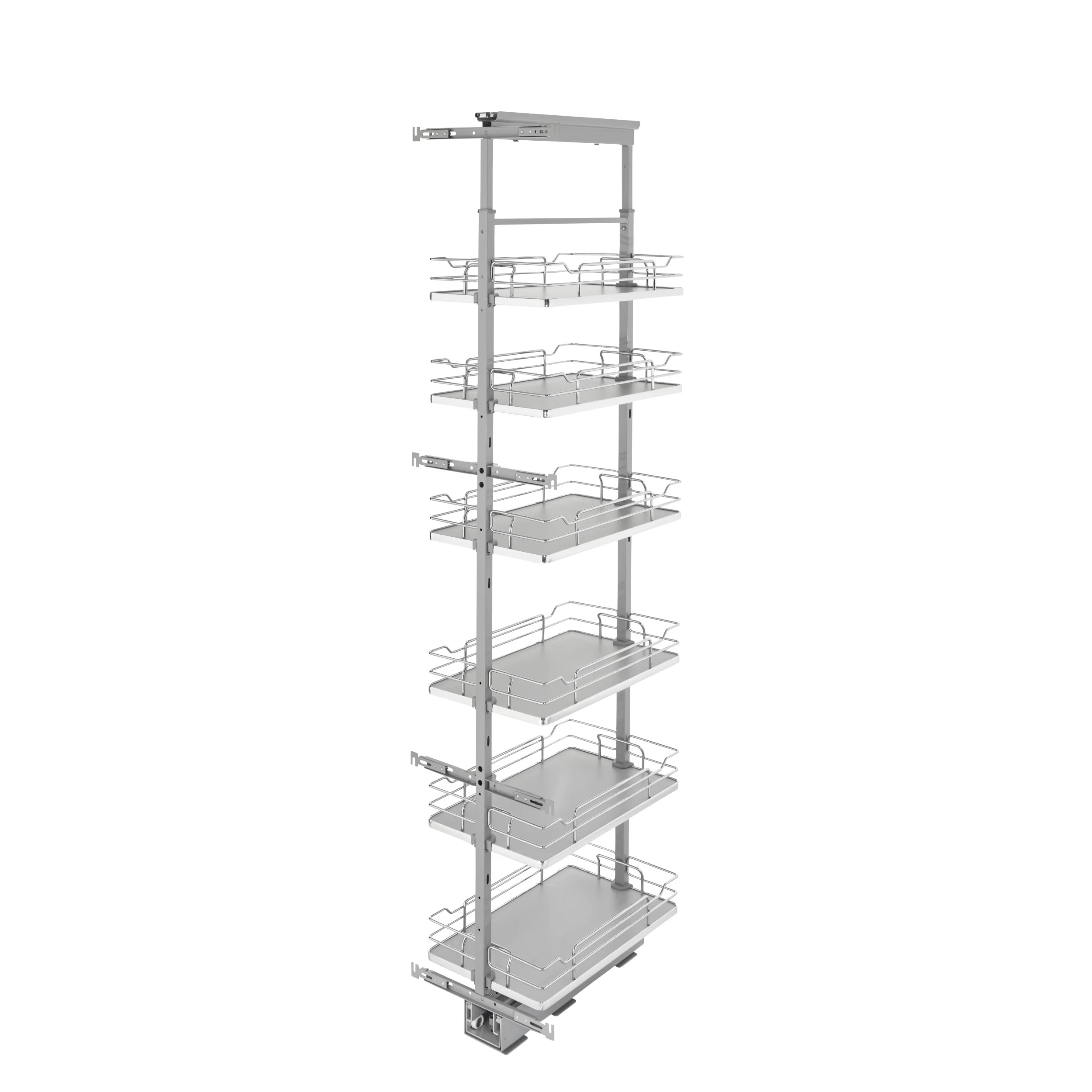 13 in Chrome Solid Bottom Pantry Pullout Soft Close Gray 13.25 in (337 mm) W x 21.69 in (551 mm) D x 73.63 in (1870 mm) H - Image 9