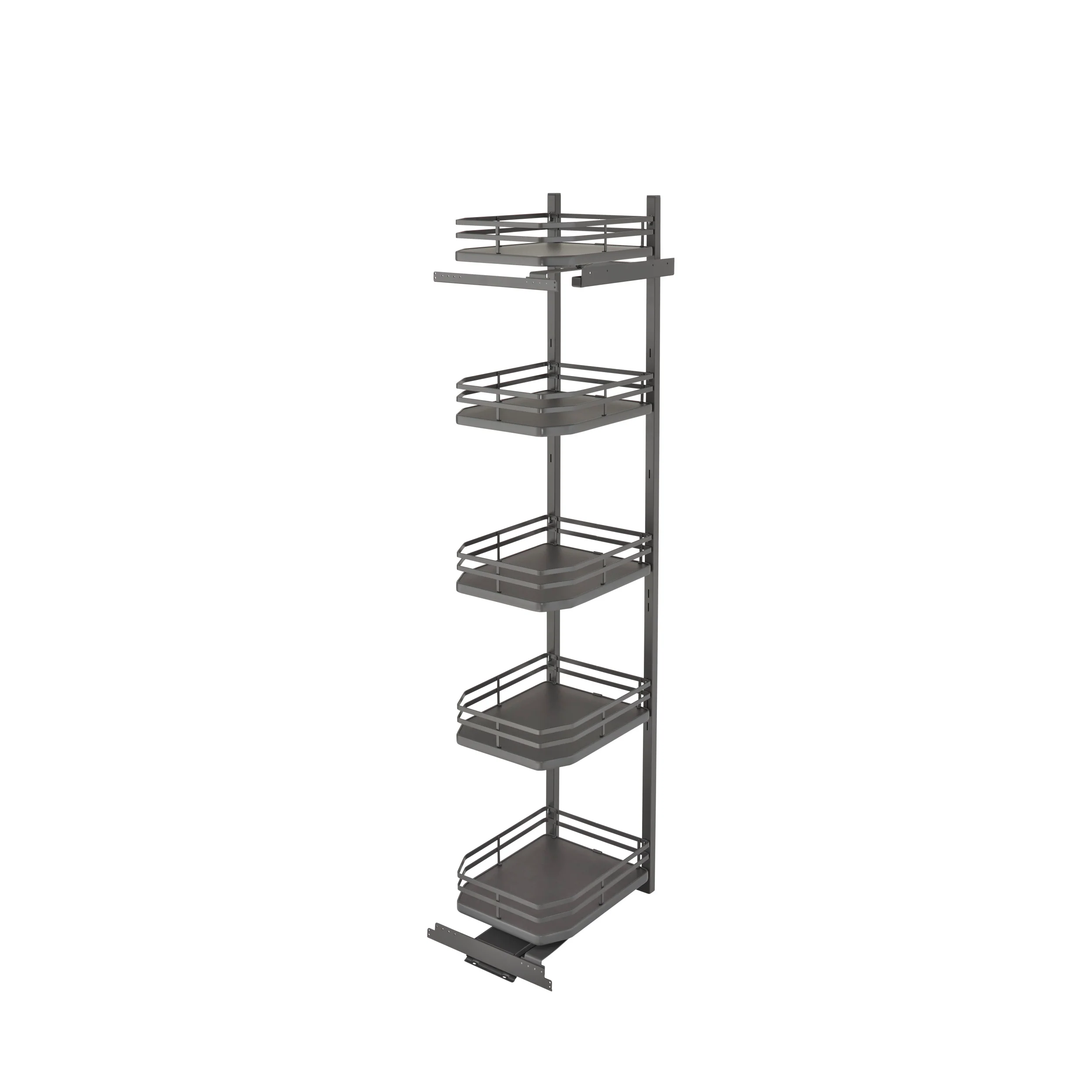 18 in Flat Wire Swing Out Pantry Gray 14.19 in (360 mm) W x 18.5 in (470 mm) D x 74.06 in (1881 mm) H - Image 3