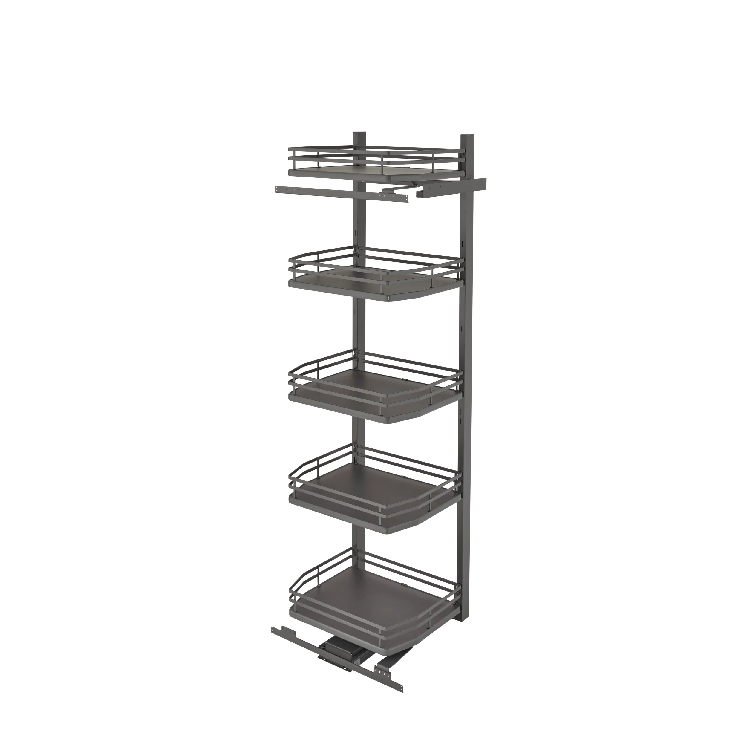 24 in Flat Wire Swing Out Pantry Gray 22.06 in (560 mm) W x 18.5 in (470 mm) D x 74.06 in (1881 mm) H - Image 6