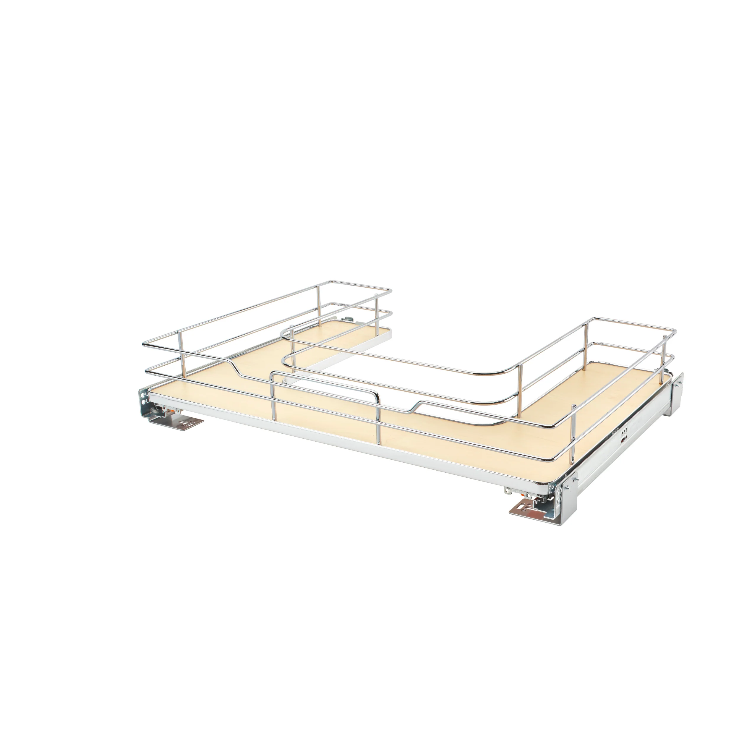 30 in Chrome U-Shaped Solid Bottom Pull Out w/Soft-Close Natural  29.5 in (749 mm) W x 22 in (559 mm) D x 5.25 in (133 mm) H - Image 6