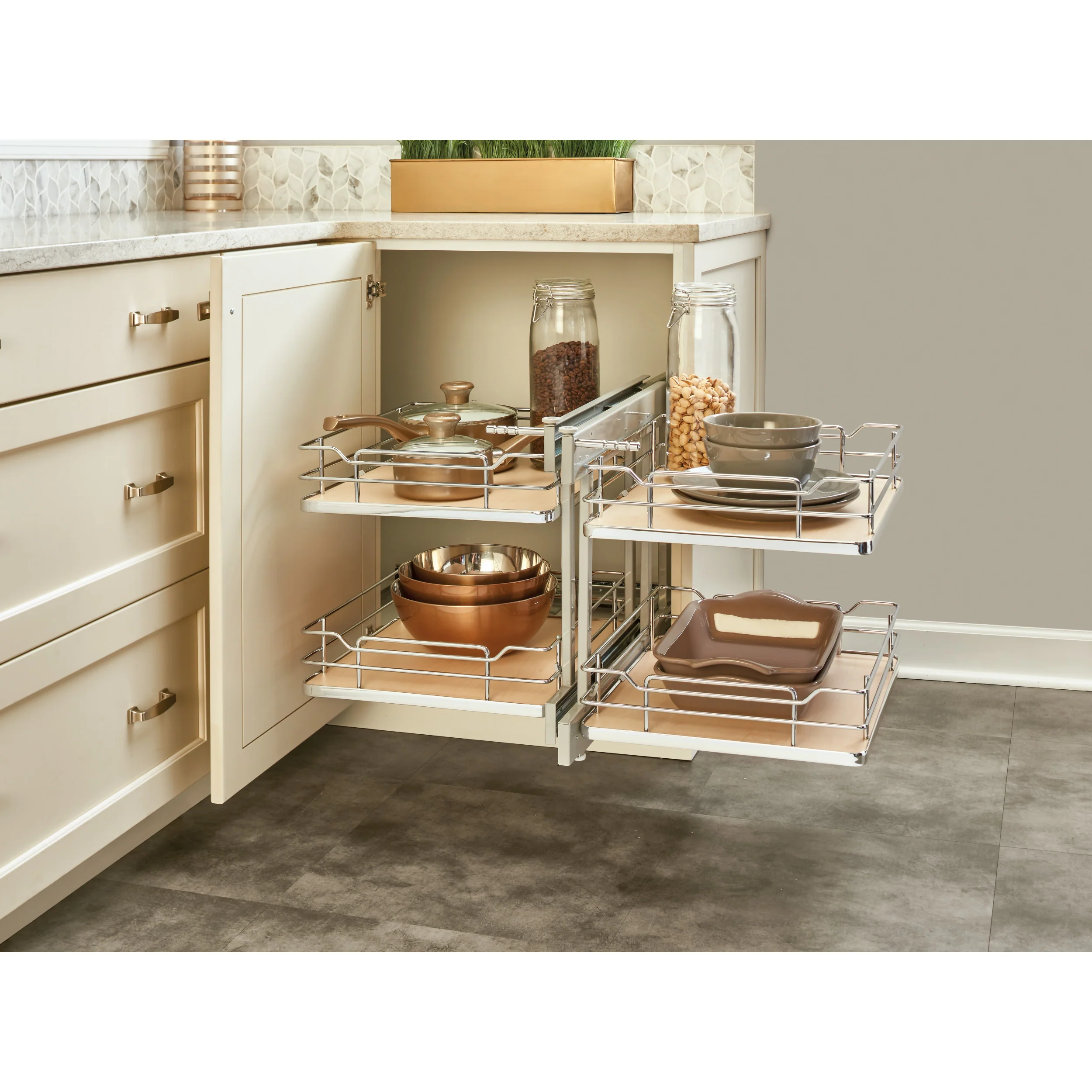 15 in Maple Blind Corner Organizer Soft-Close Natural 26.25 in (667 mm) W x 20.25 in (514 mm) D x 21 in (533 mm) H - Image 16