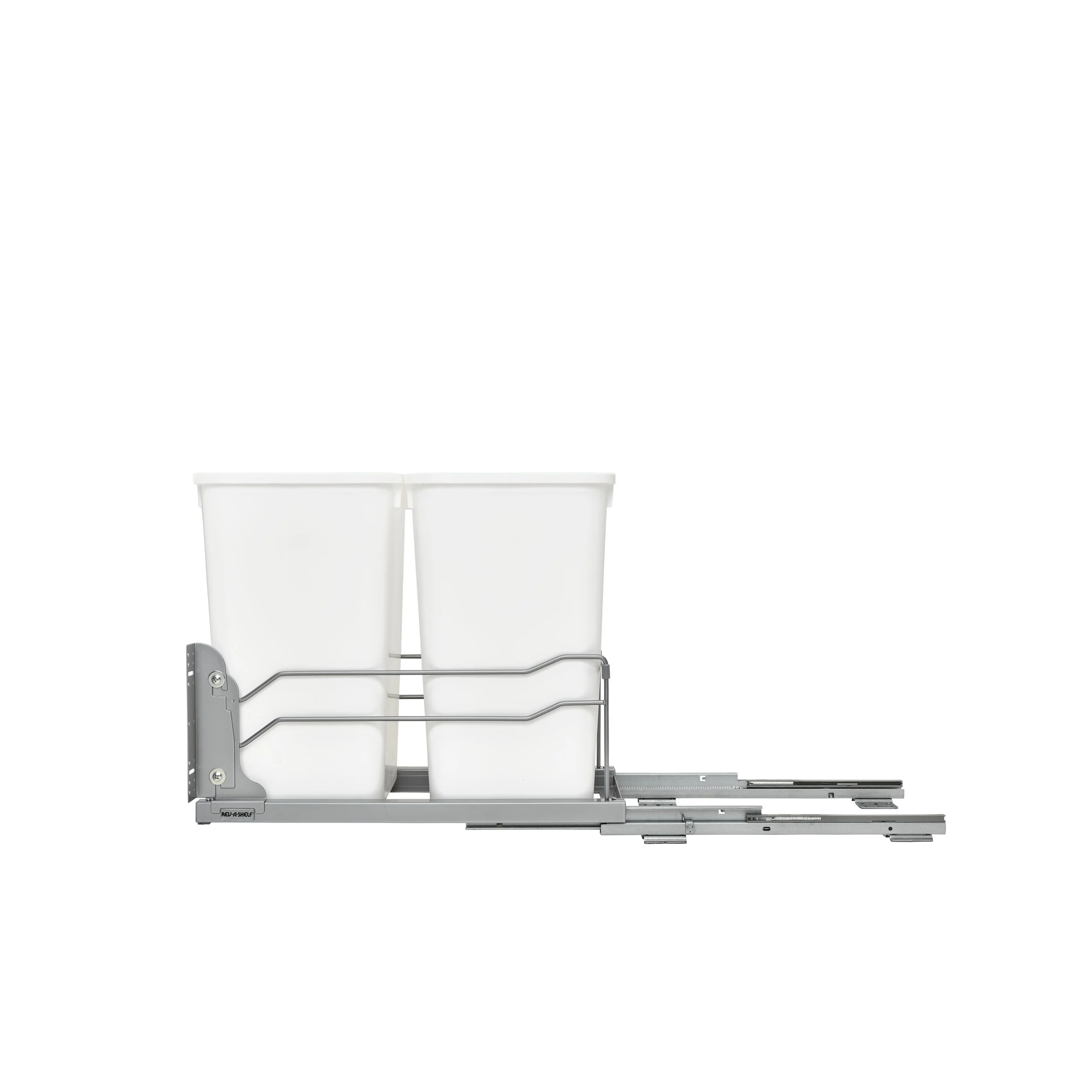 Double 27 Qrt Pull-Out Waste Container Soft-Close White  11.26 in (286 mm) W x 22.09 in (561 mm) D x 18.94 in (481 mm) H - Image 4