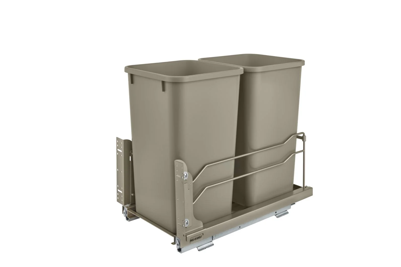 Double 27 Qrt Pull-Out Waste Container Soft-Close White  11.26 in (286 mm) W x 22.09 in (561 mm) D x 18.94 in (481 mm) H - Image 5