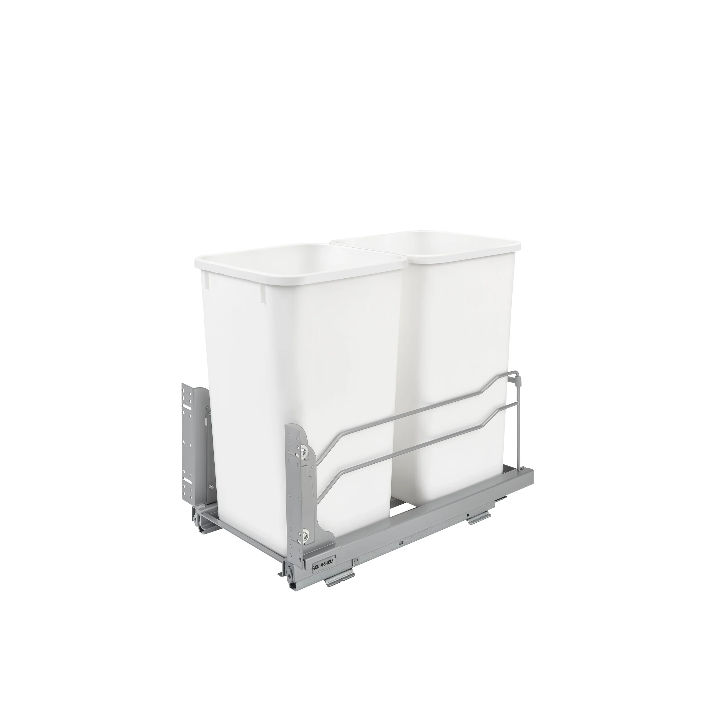 Double 27 Qrt Pull-Out Waste Container Soft-Close White  11.26 in (286 mm) W x 22.09 in (561 mm) D x 18.94 in (481 mm) H - Image 6
