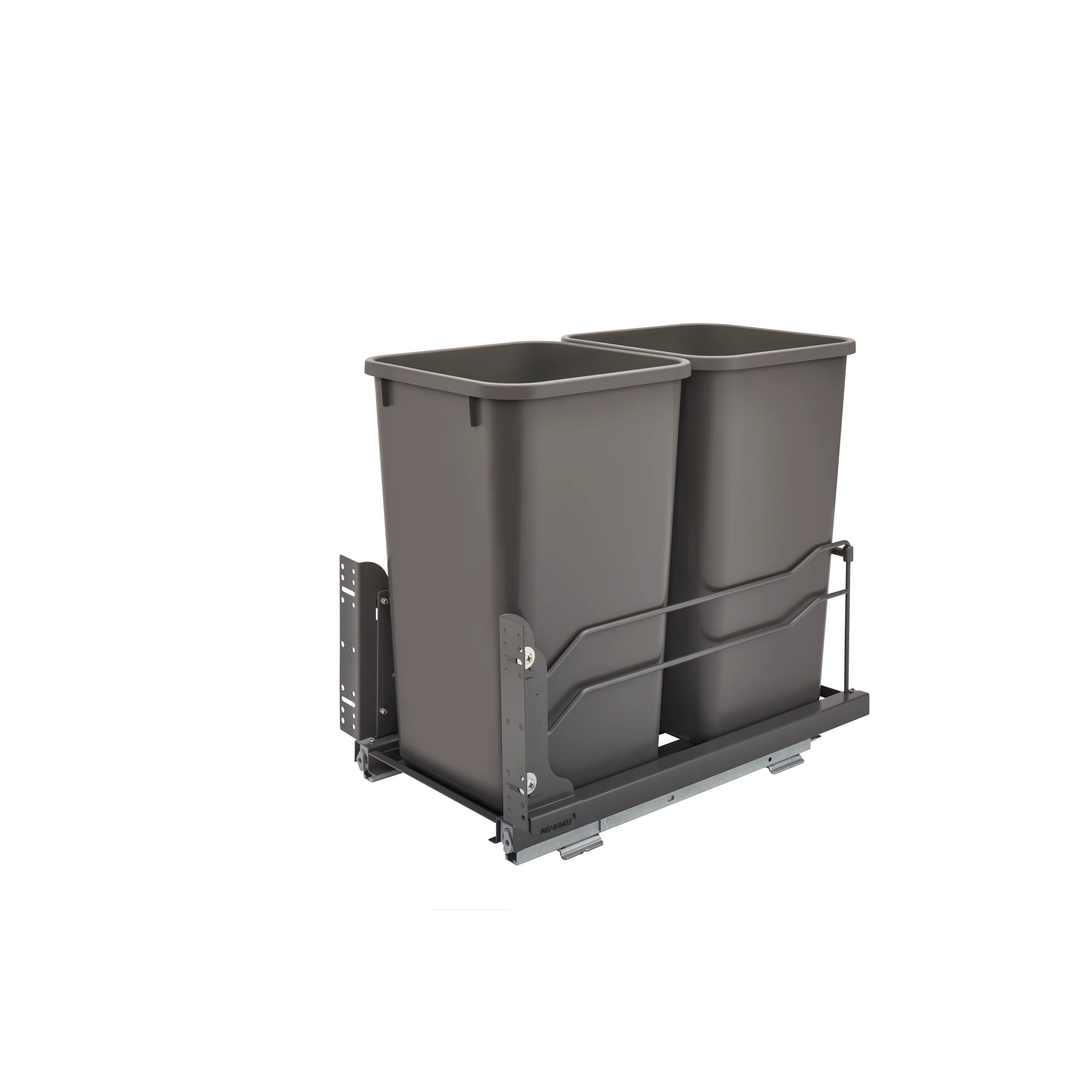 Double 27 Qrt Pull-Out Waste Container Soft-Close H ORION GRAY 11.26 in (286 mm) W x 22.09 in (561 mm) D x 18.94 in (481 mm) - Image 5