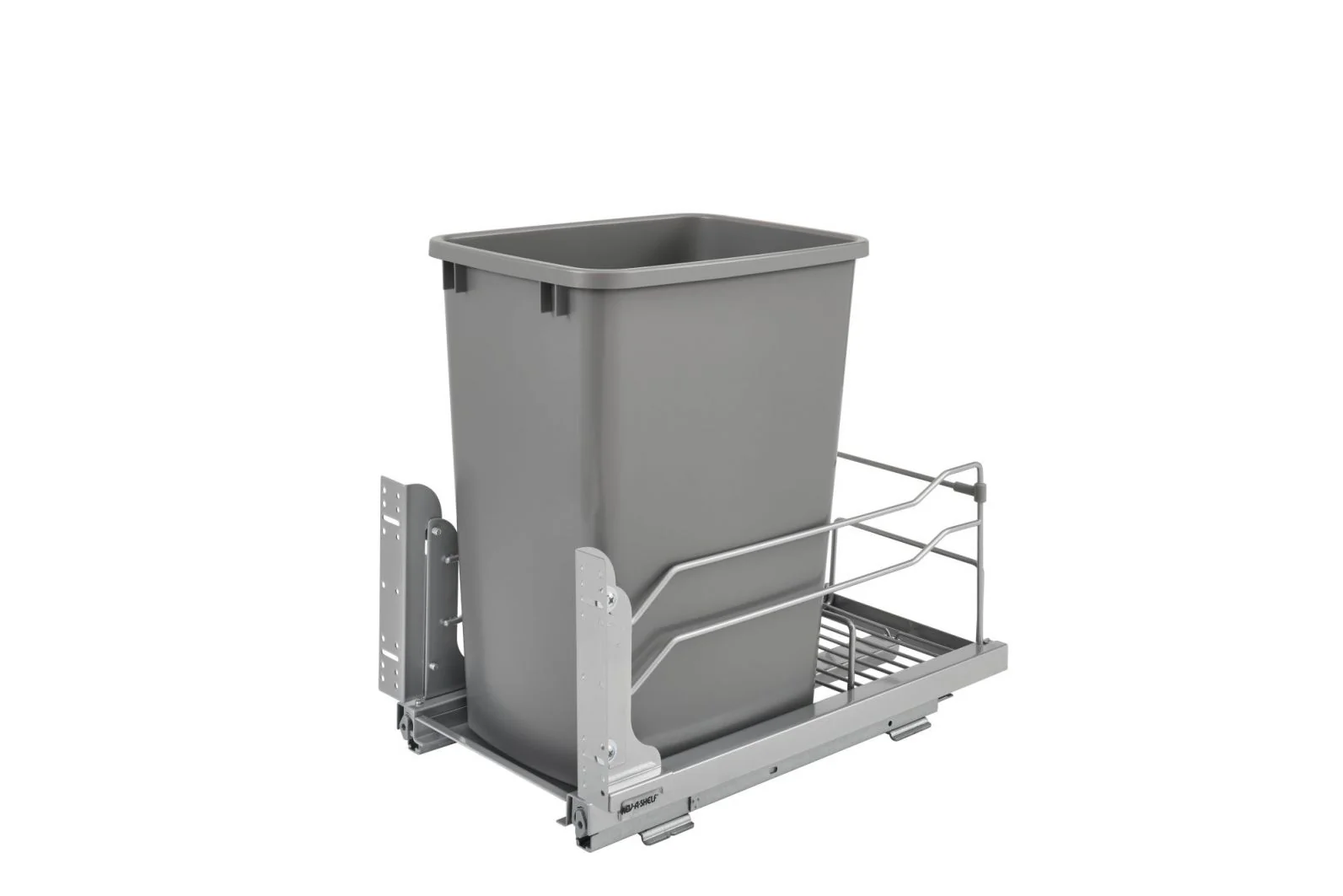 35 Qrt Pull-Out Waste Container Soft-Close Metallic Silver  10.88 in (276 mm) W x 22.25 in (565 mm) D x 18.94 in (481 mm) H - Image 5