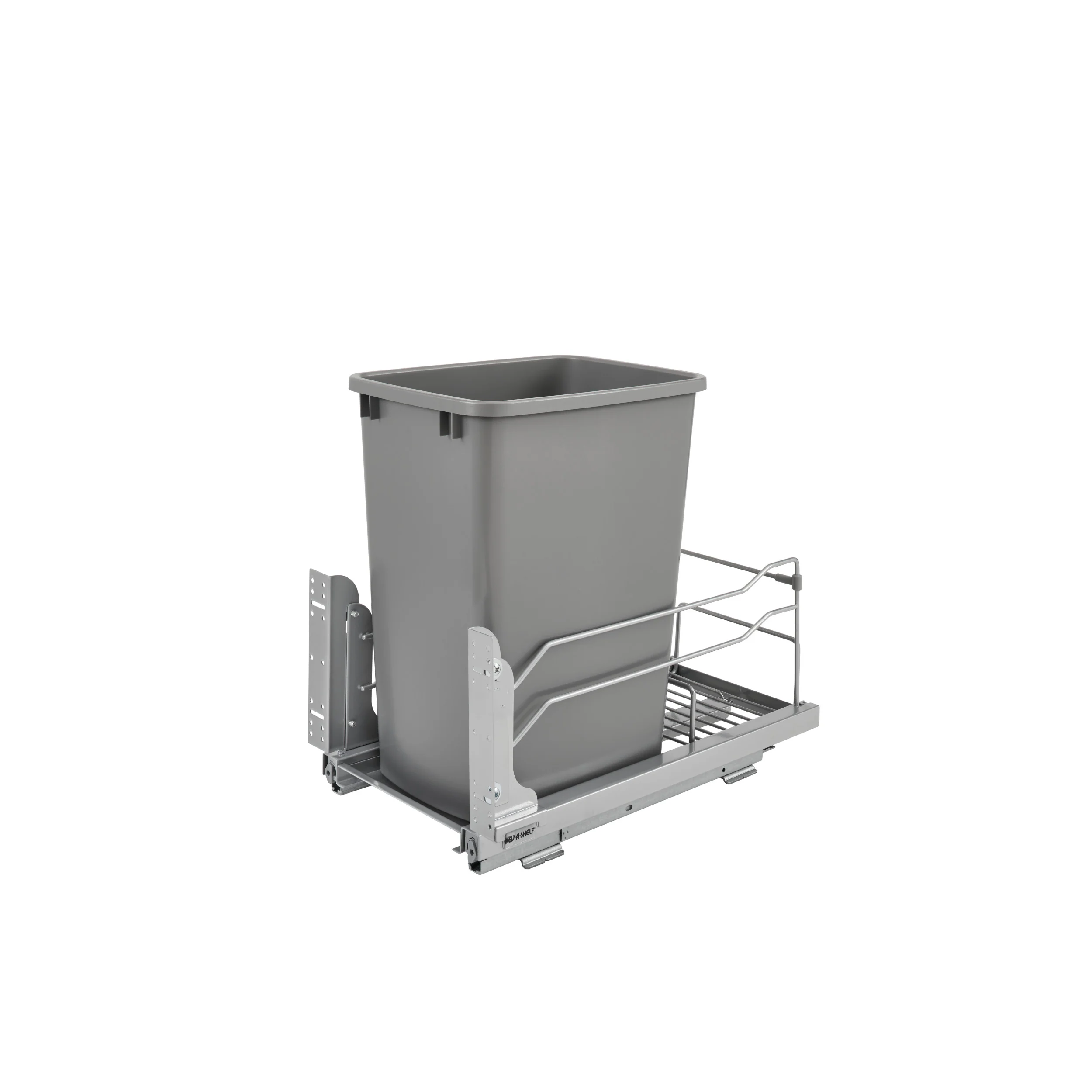 35 Qrt Pull-Out Waste Container Soft-Close Metallic Silver  10.88 in (276 mm) W x 22.25 in (565 mm) D x 18.94 in (481 mm) H - Image 9