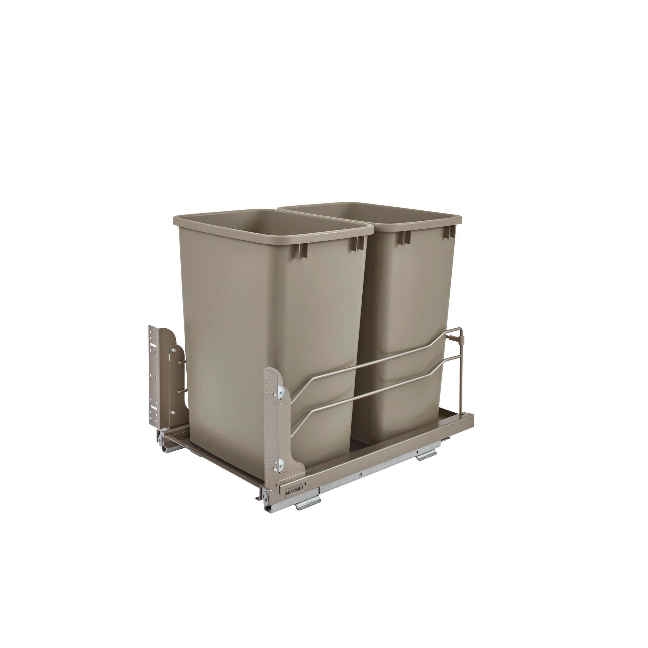 Double 35 Qrt Pull-out Waste Container Soft-Close Champagne 14.38 in (365 mm) W x 22.25 in (565 mm) D x 19 in (483 mm) H - Image 10