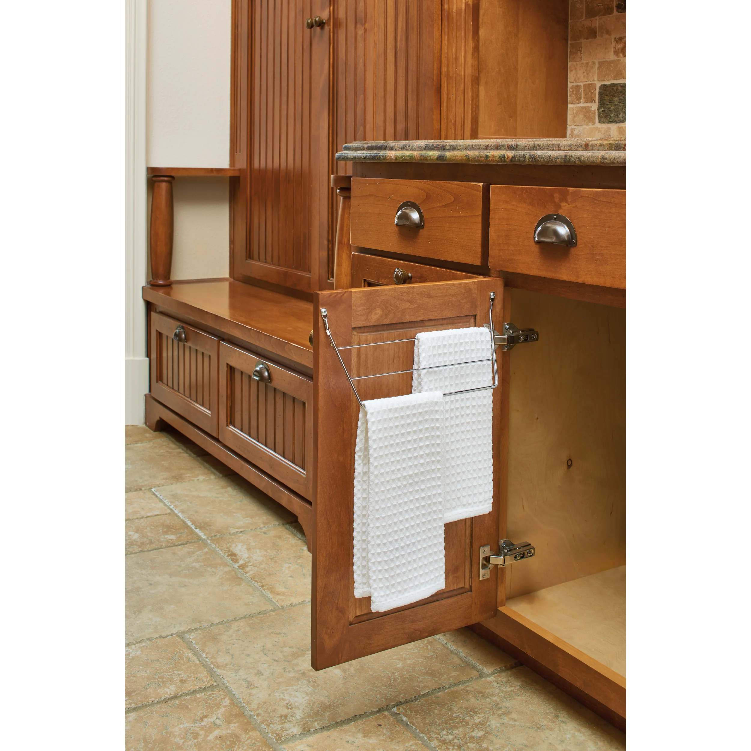 Door mount Towel Holder White  12.75 in (324 mm) W x 3.5 in (89 mm) D x 6.5 in (165 mm) H - Image 5