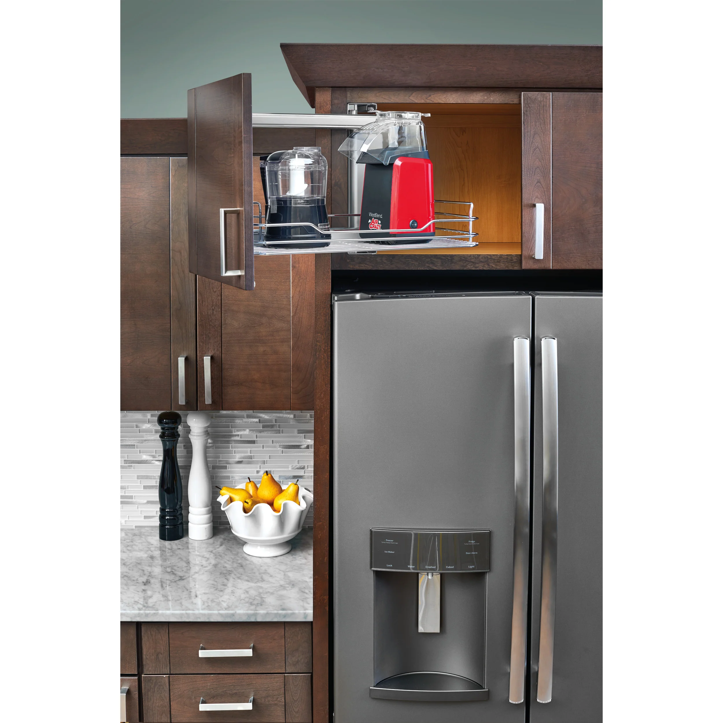 15 in Chrome Above Appliance Organizer Chrome 13 in (330 mm) W x 19 in (483 mm) D x 14.75 in (375 mm) H