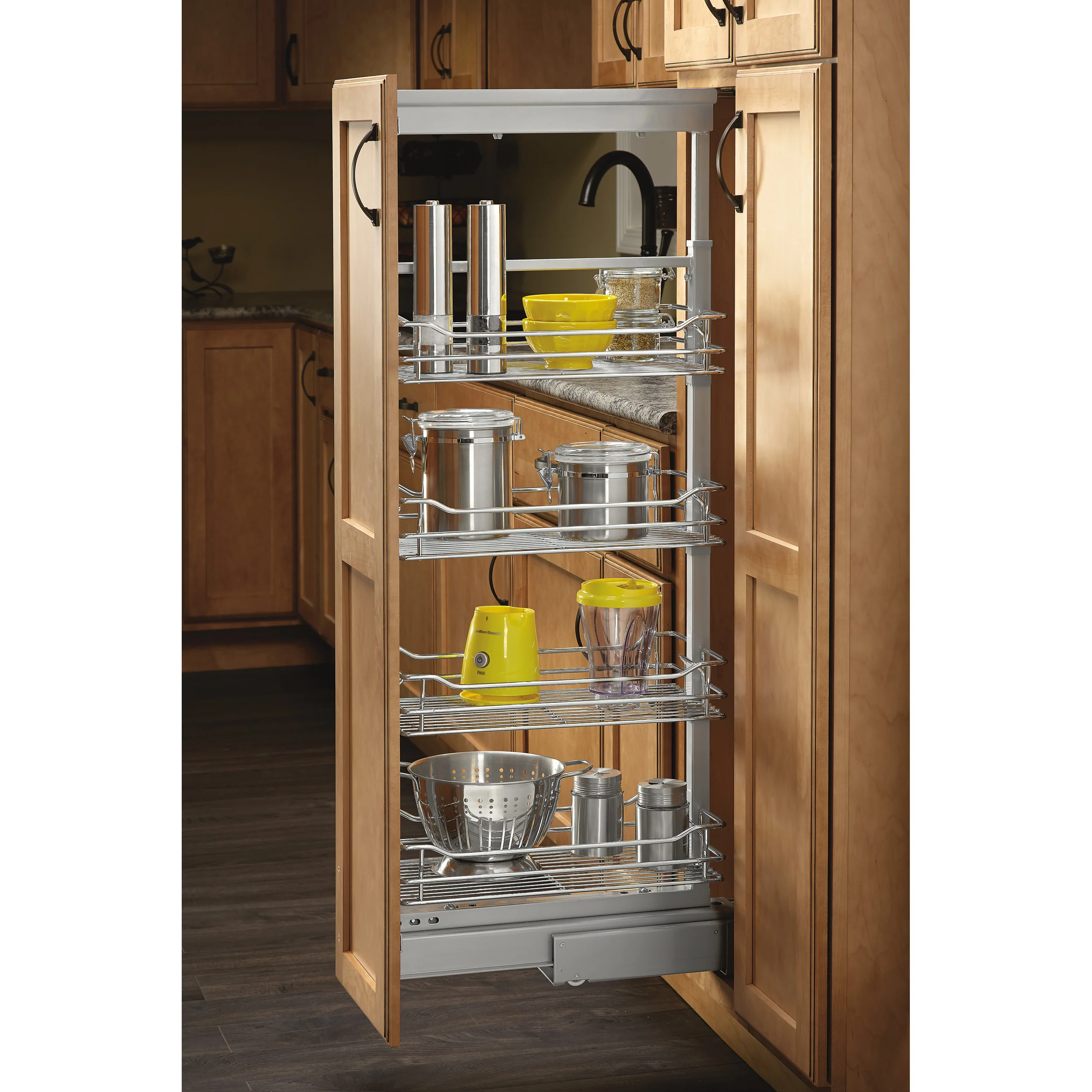 10 in Chrome Basket Pantry Pullout Soft Close Chrome 10.25 in (260 mm) W x 21.69 in (551 mm) D x 58.25 in (1480 mm) H - Image 6