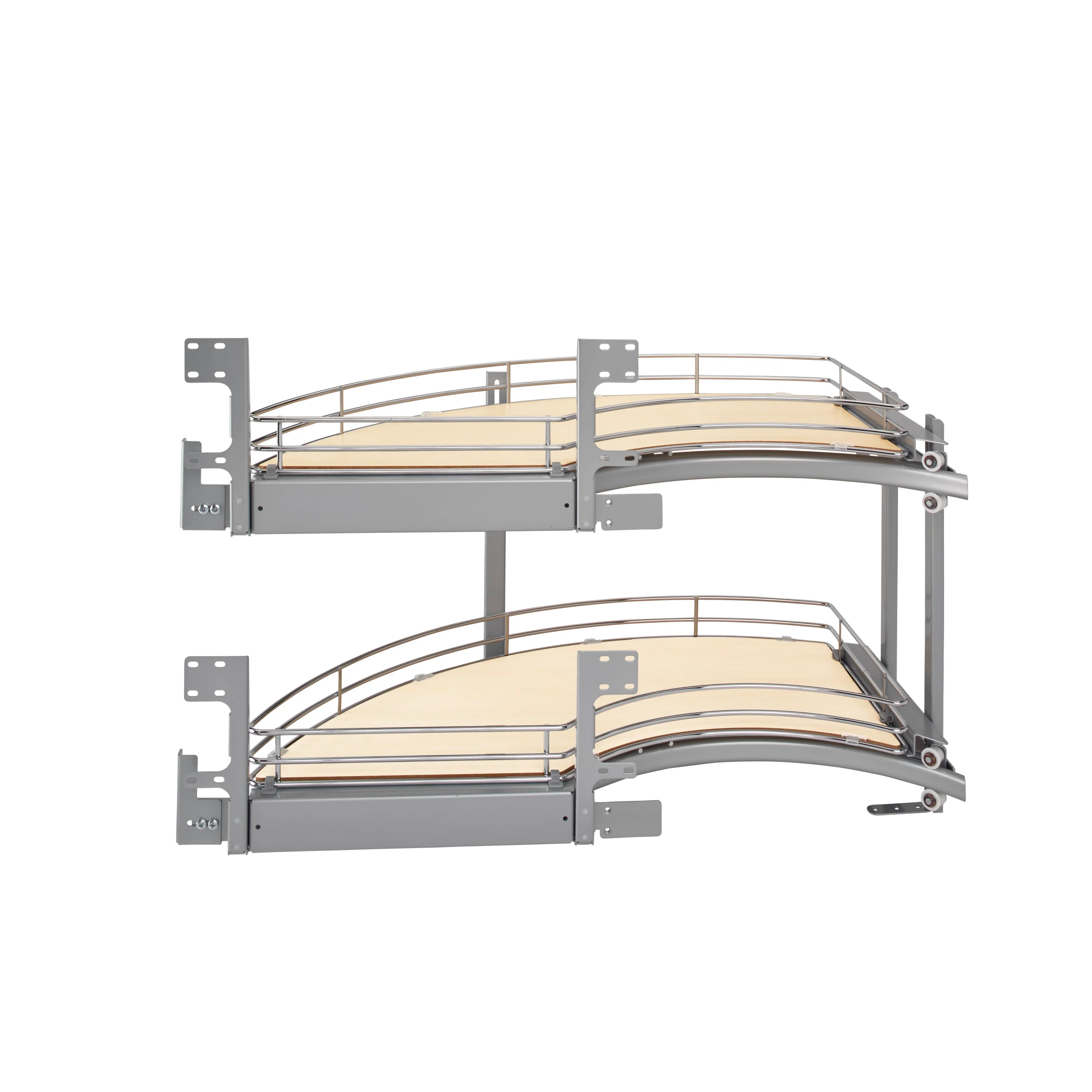 18 in Two-Tier Curve Organizer for a Blind Left Chrome 16 in (406 mm) W x 35.75 in (908 mm) D x 19.75 in (502 mm) H - Image 3