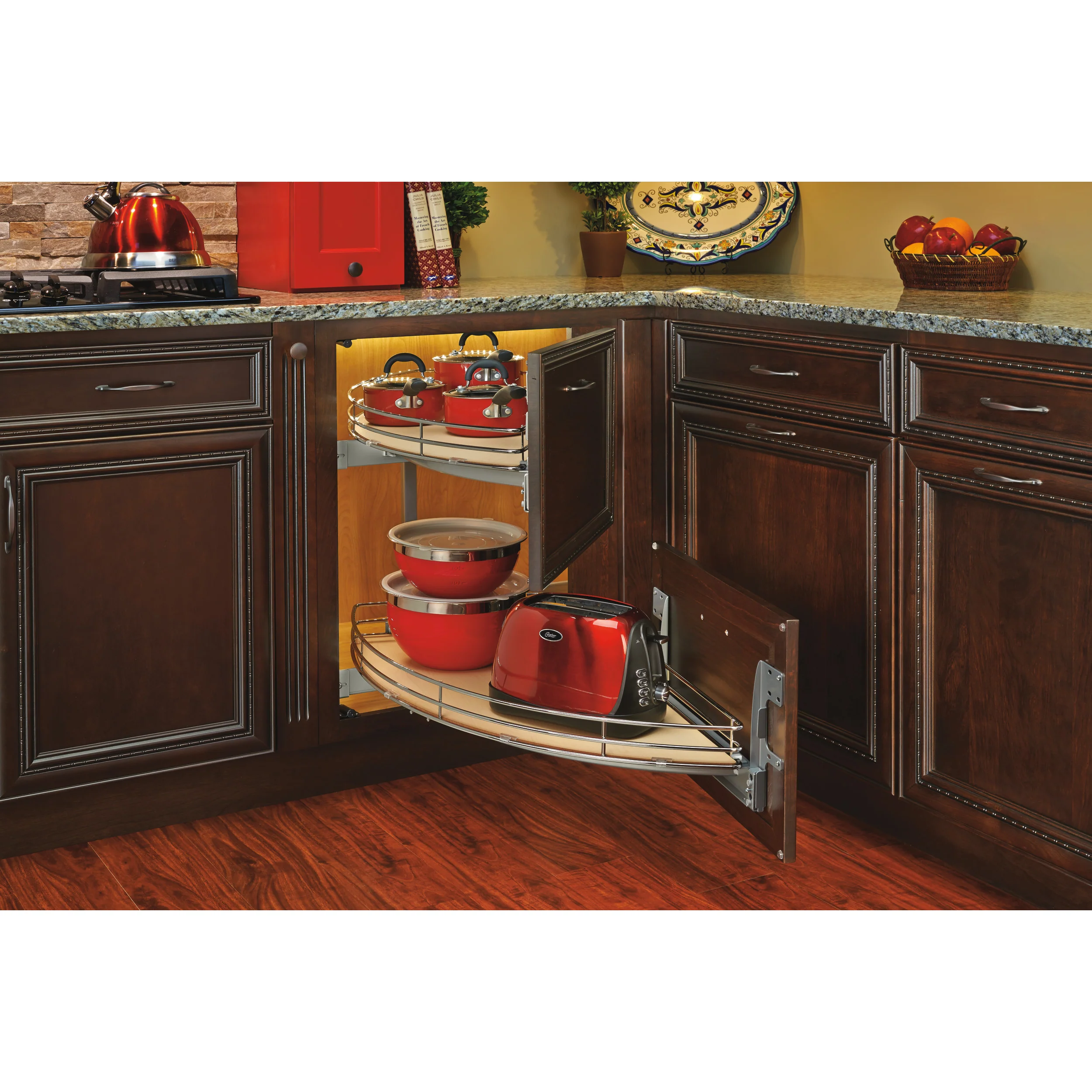 18 in Two-Tier Curve Organizer for a Blind Left Chrome 16 in (406 mm) W x 35.75 in (908 mm) D x 19.75 in (502 mm) H - Image 5