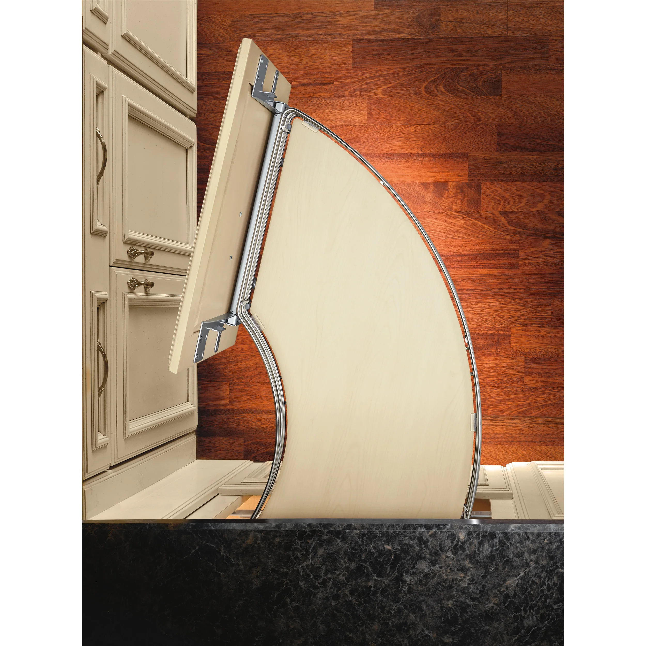 18 in Two-Tier Curve Organizer for a Blind Left Chrome 16 in (406 mm) W x 35.75 in (908 mm) D x 19.75 in (502 mm) H - Image 6