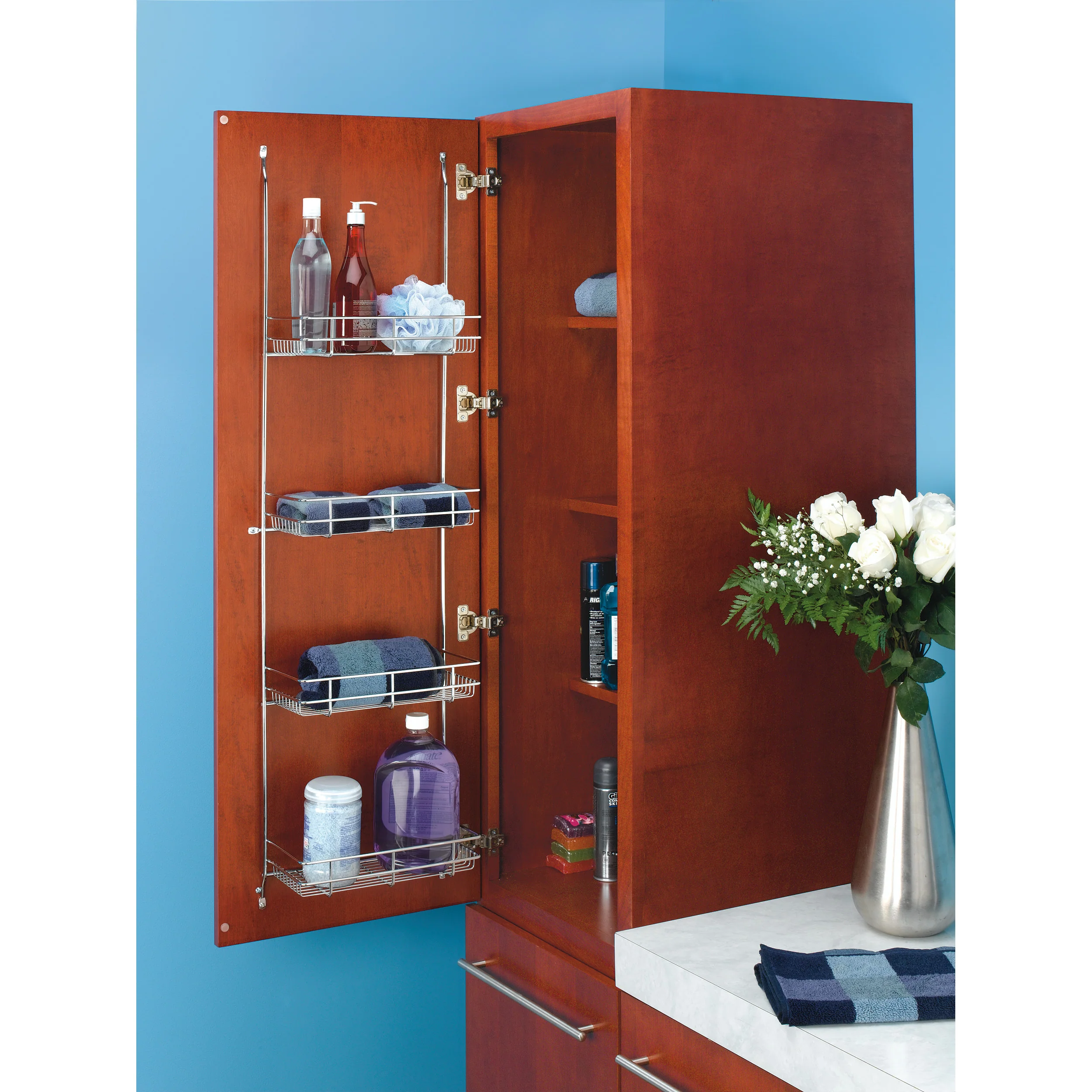 Door mount Linen Rack Chrome  12.25 in (311 mm) W x 5 in (127 mm) D x 46.75 in (1187 mm) H - Image 3