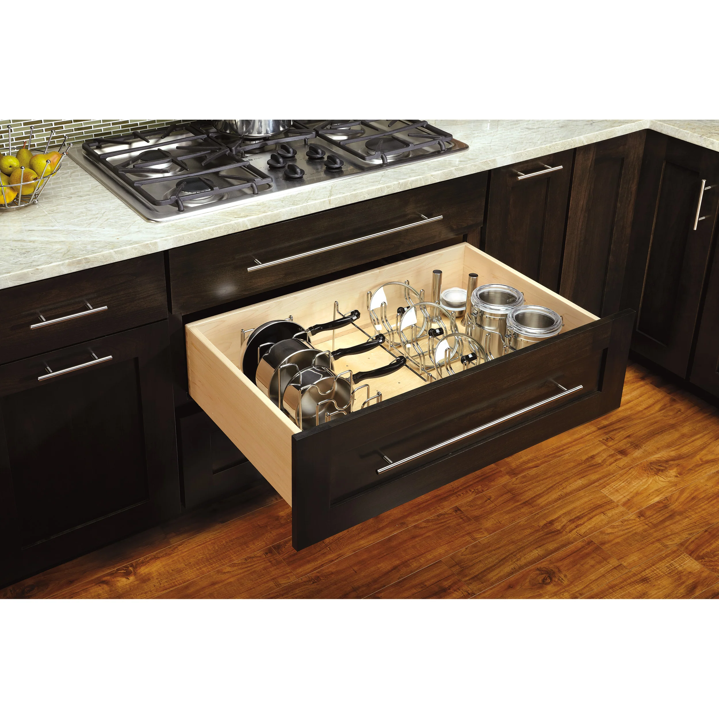 Chrome Pan Org for Drawer Peg Boards-Trimmable Chrome 7.75 in (197 mm) W x 15.25 in (387 mm) D x 7.63 in (194 mm) H - Image 2