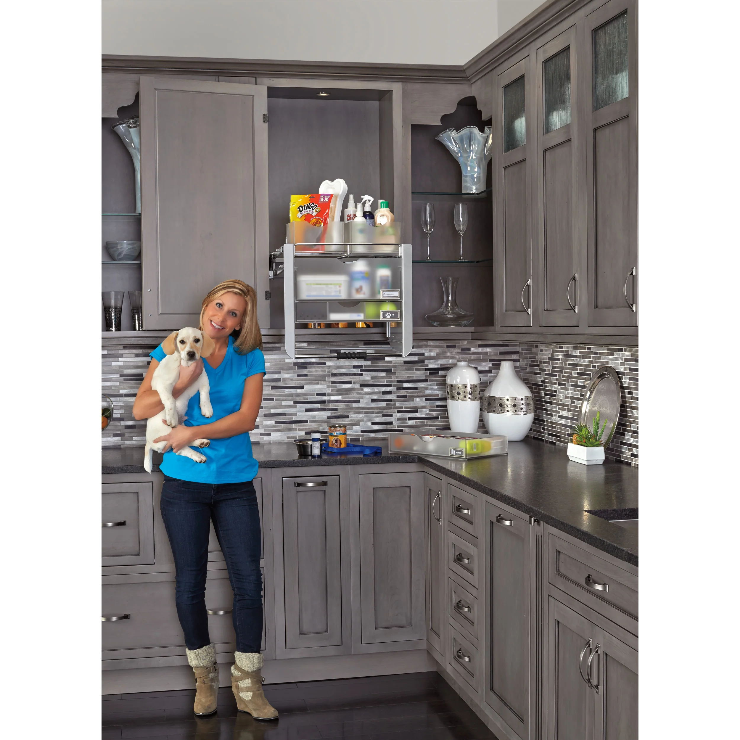 24 in Chrome Universal Pull Down Chrome 22.25 in (565 mm) W x 10.5 in (267 mm) D x 22.5 in (572 mm) H - Image 2