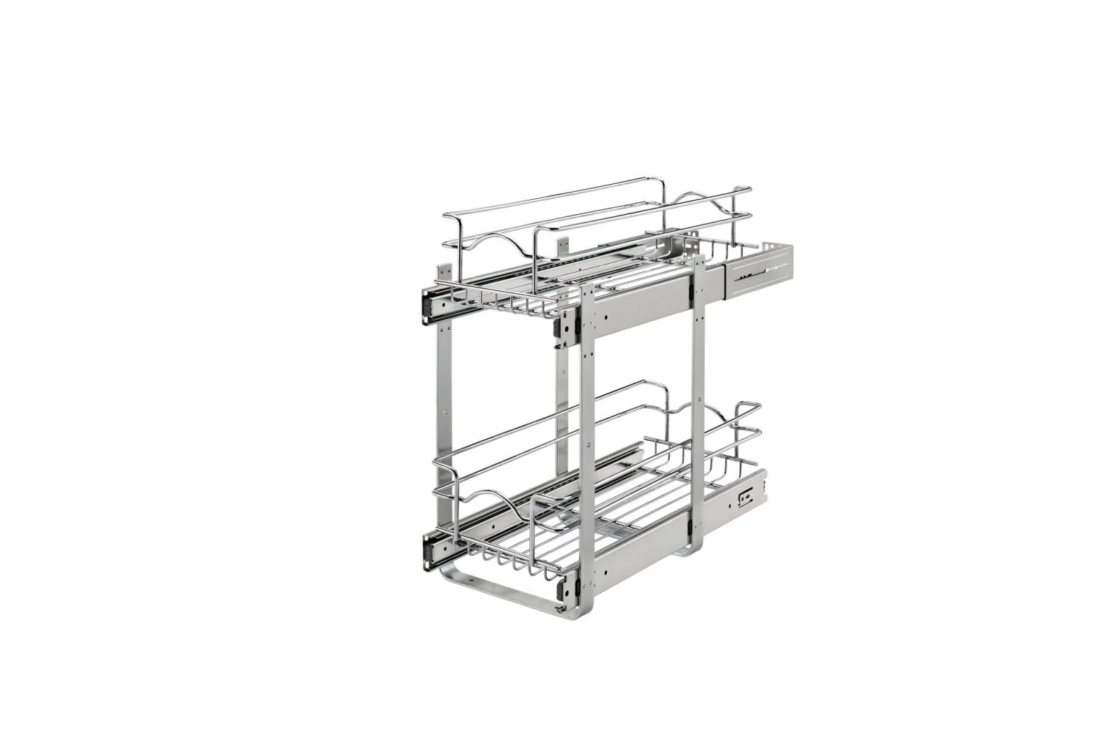 9 in Chrome Two-Tier Wire Baskets (18 in Depth) Chrome 8.75 in (222 mm) W x 18 in (457 mm) D x 19 in (483 mm) H