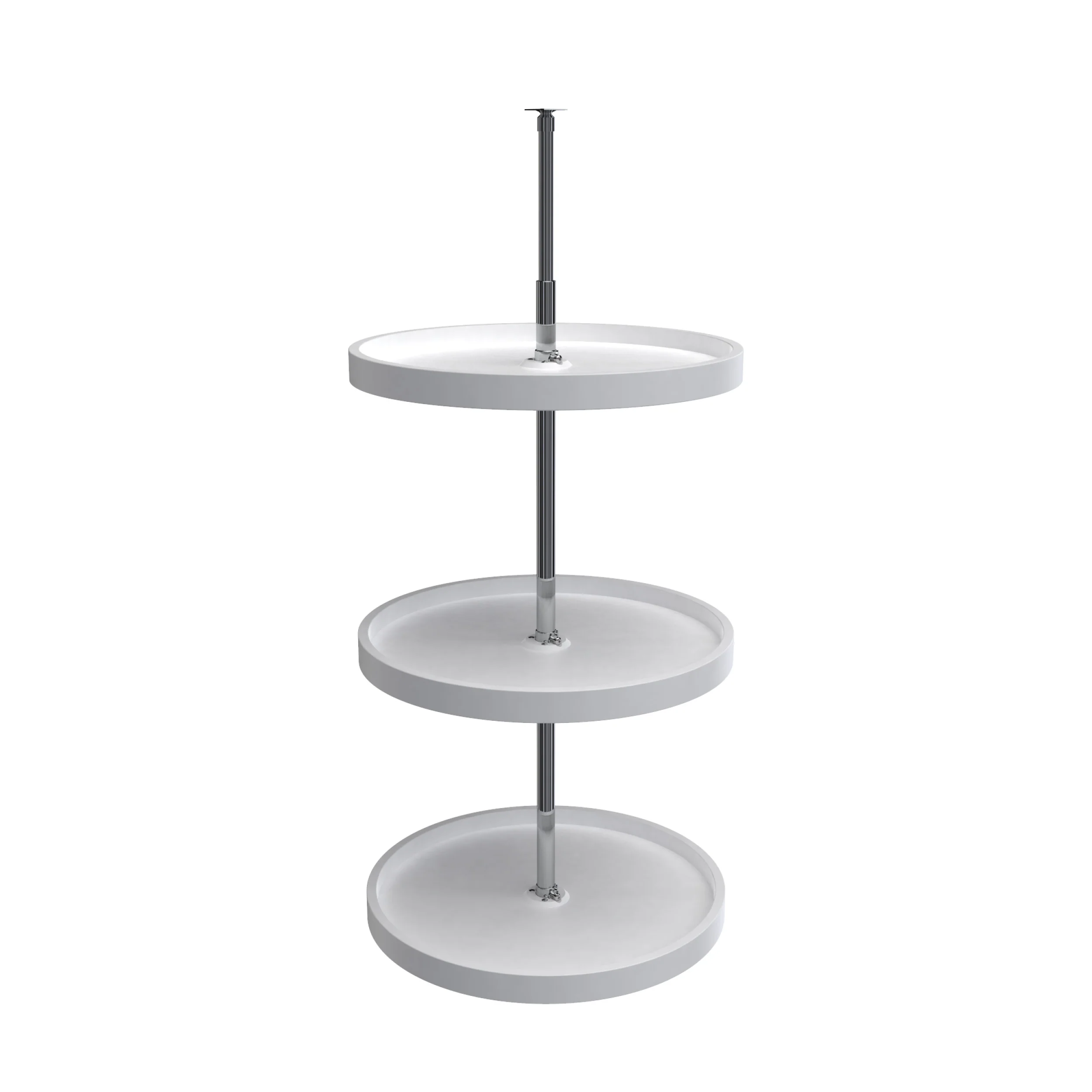 20 in White Polymer Full Circle Lazy Susans 3-Shelf White 20 in (508 mm) W x 20 in (508 mm) D x 38 in (965 mm) H - Image 3