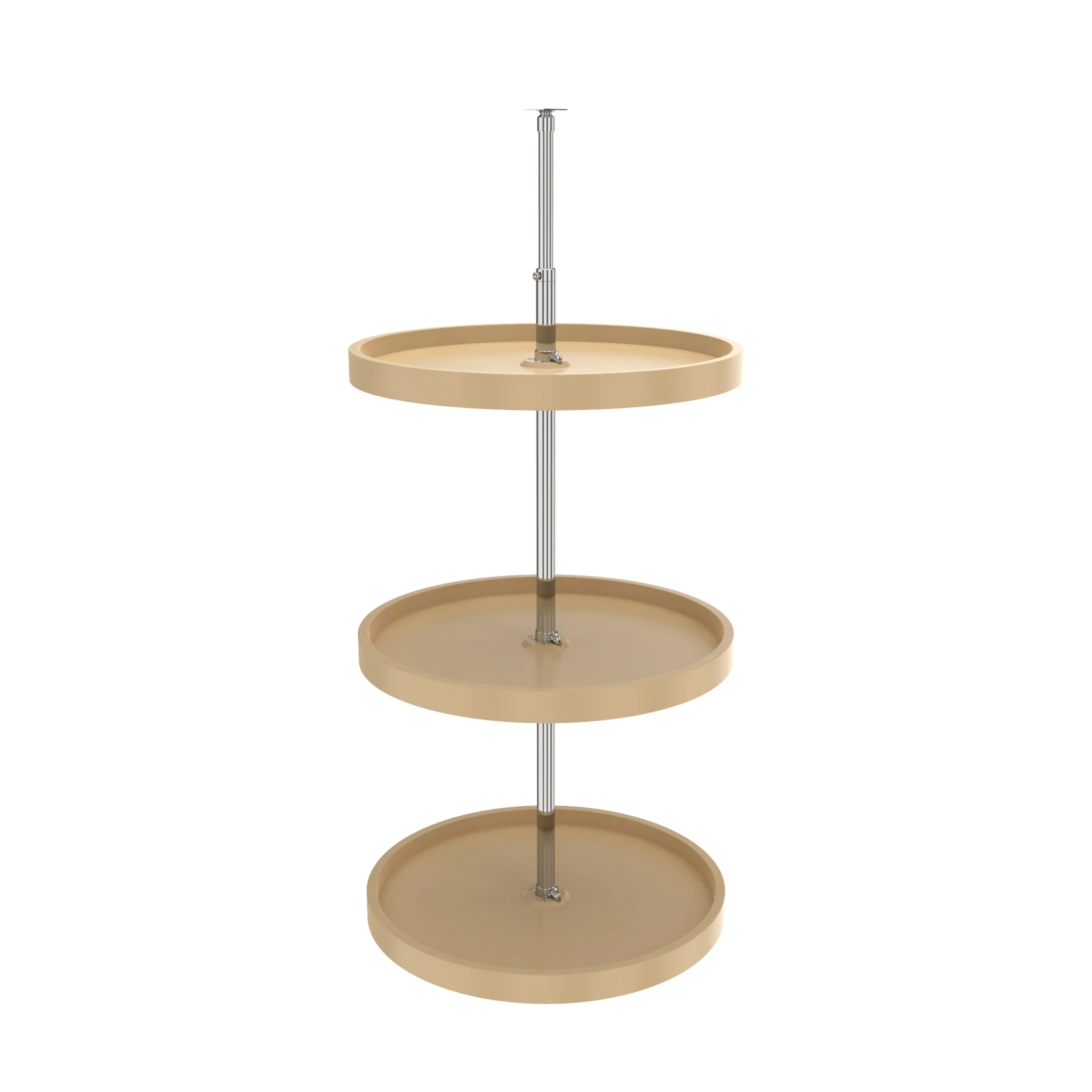 20 in Almond Polymer Full Circle Lazy Susans 3-Shelf Almond 20 in (508 mm) W x 20 in (508 mm) D x 38 in (965 mm) H
