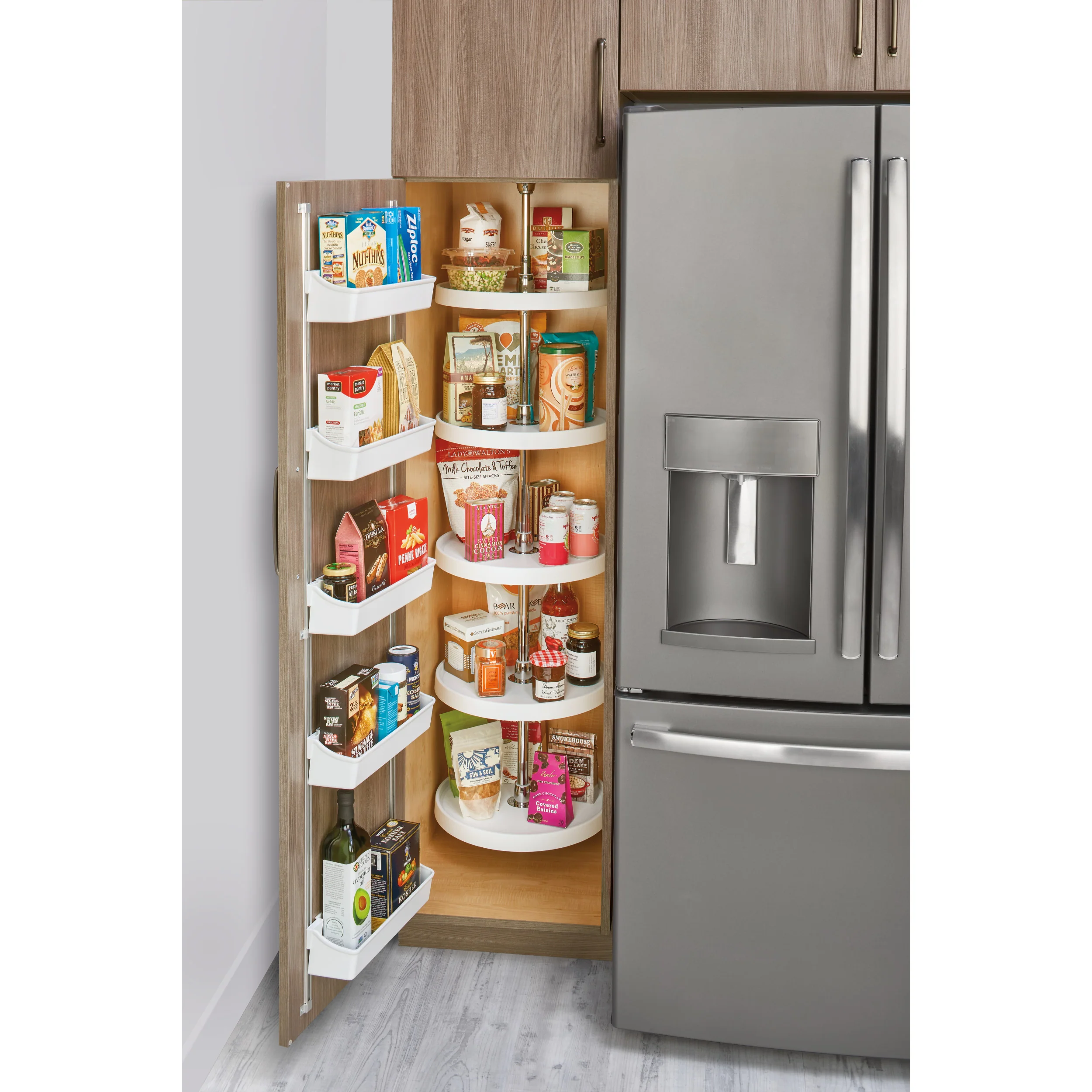 16 in Almond Polymer Pantry Full Circle Lazy Susans Almond 16 in (406 mm) W x 16 in (406 mm) D x 56 in (1422 mm) H - Image 4