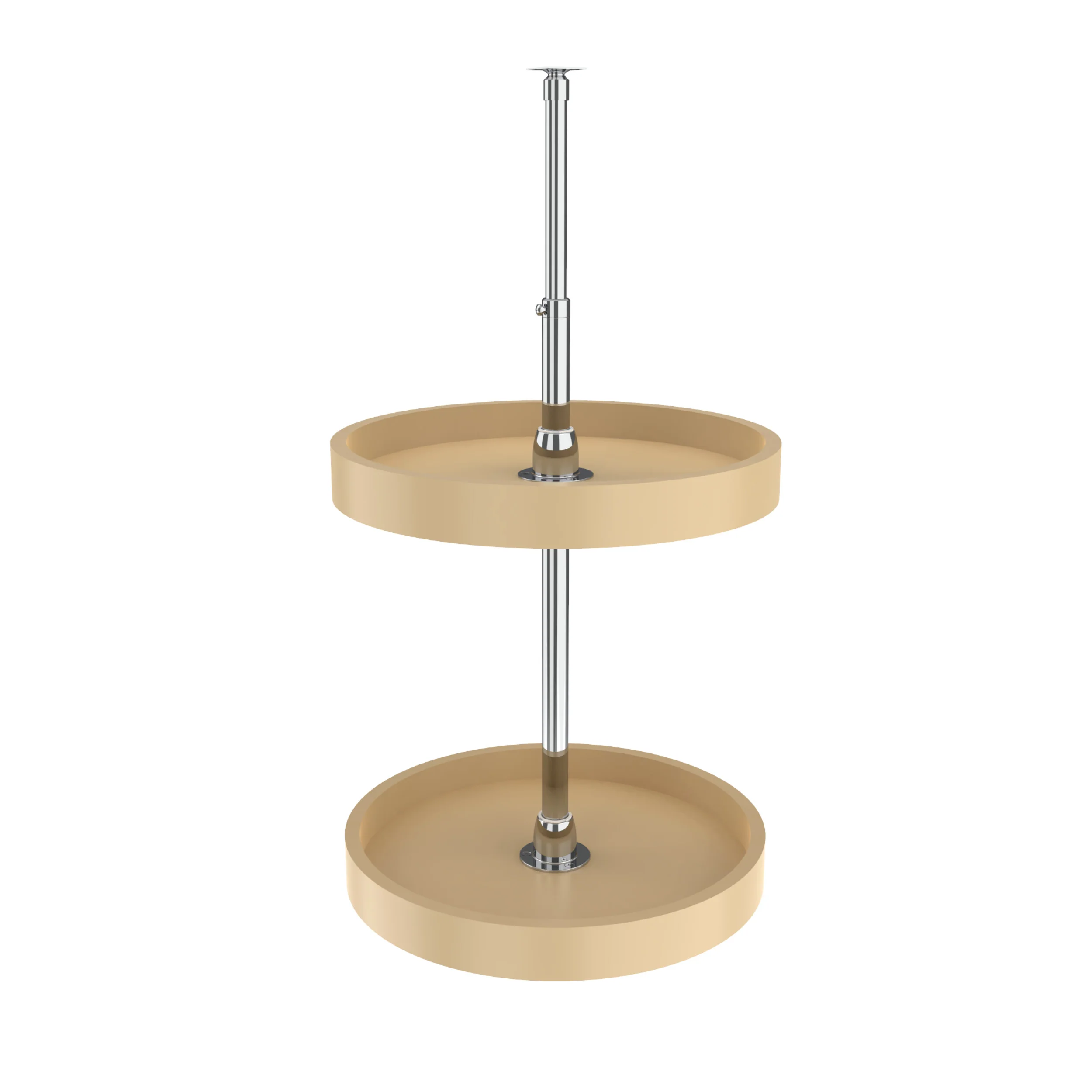 16 in Almond Polymer Full Circle Lazy Susans 2-Shelf Almond 16 in (406 mm) W x 16 in (406 mm) D x 26 in (660 mm) H - Image 2