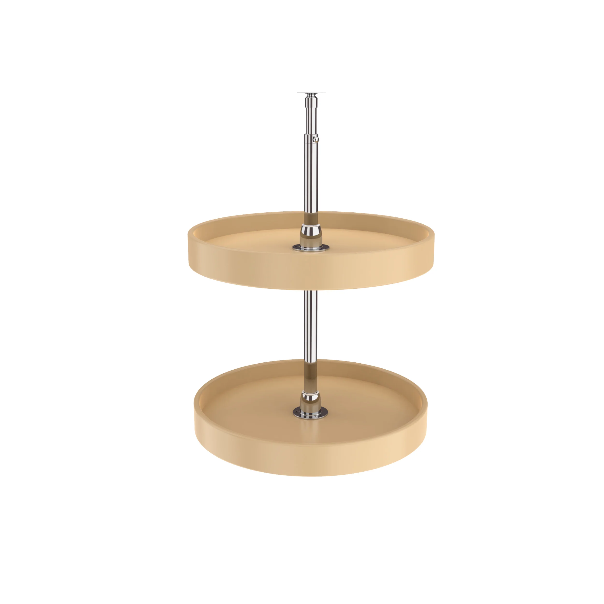 18 in Almond Polymer Full Circle Lazy Susans 2-Shelf Almond 18 in (457 mm) W x 18 in (457 mm) D x 26 in (660 mm) H - Image 3