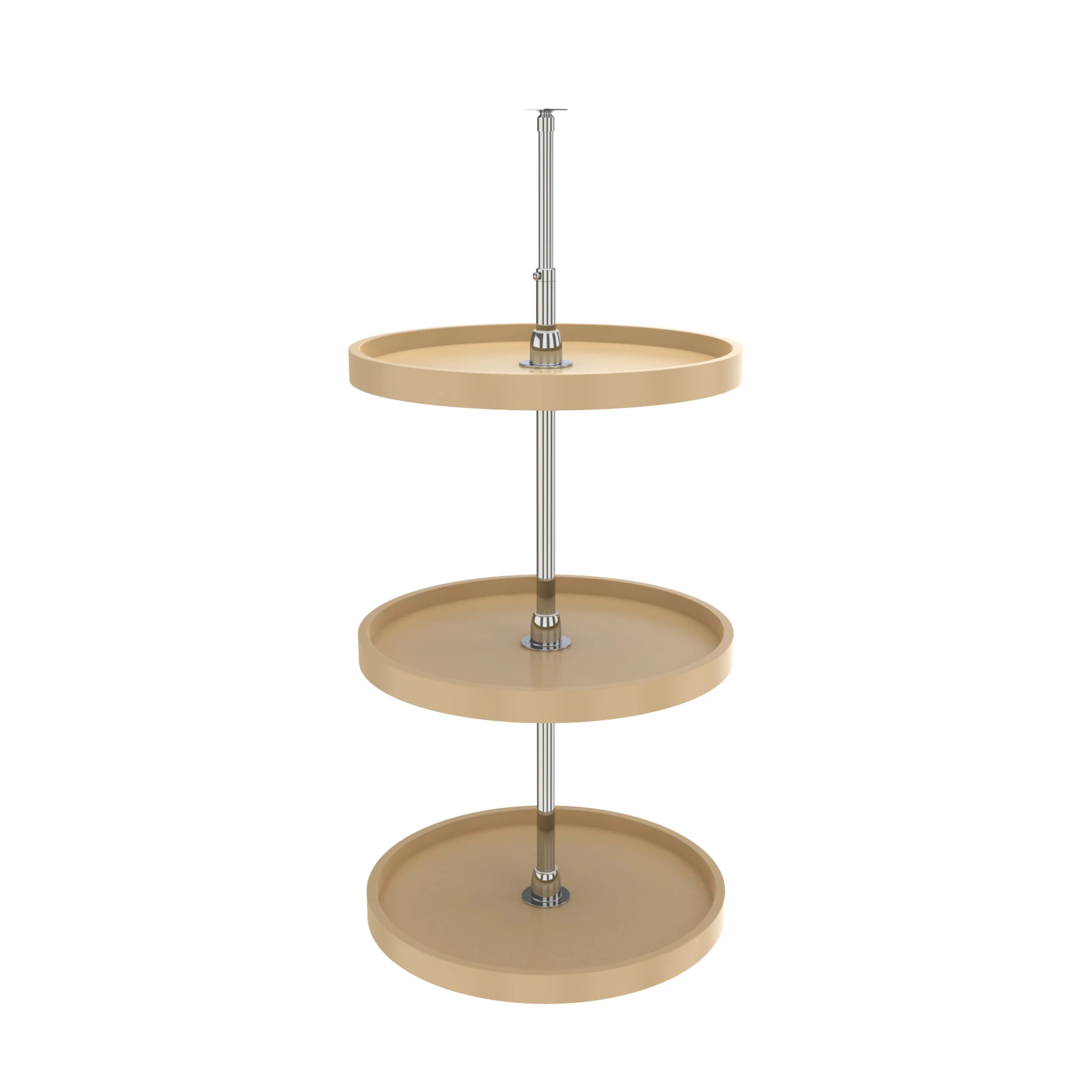 20 in Almond Polymer Full Circle Lazy Susans 3-Shelf Almond 20 in (508 mm) W x 20 in (508 mm) D x 38 in (965 mm) H - Image 2