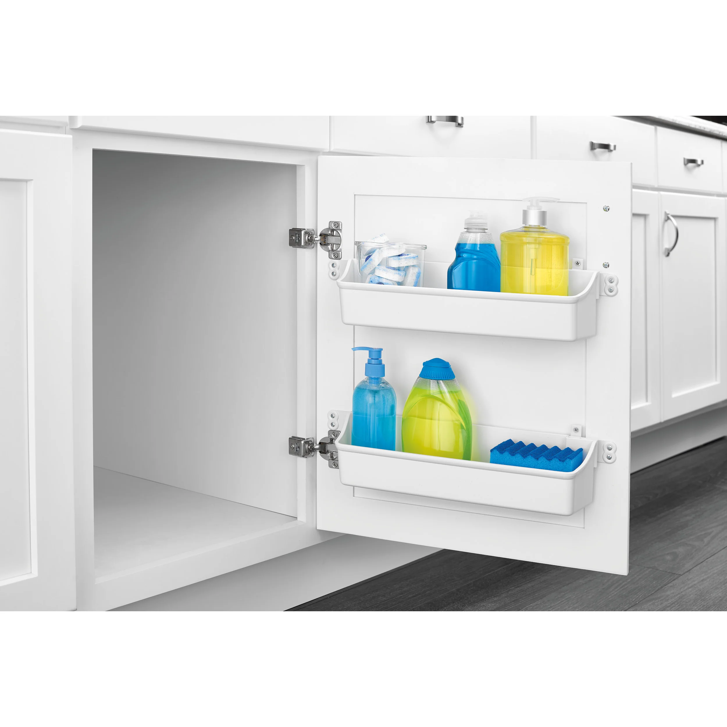 8 in Door Storage Bins Set (White) White 7.88 in (200 mm) W x 4.25 in (108 mm) D x 3.56 in (90 mm) H - Image 2