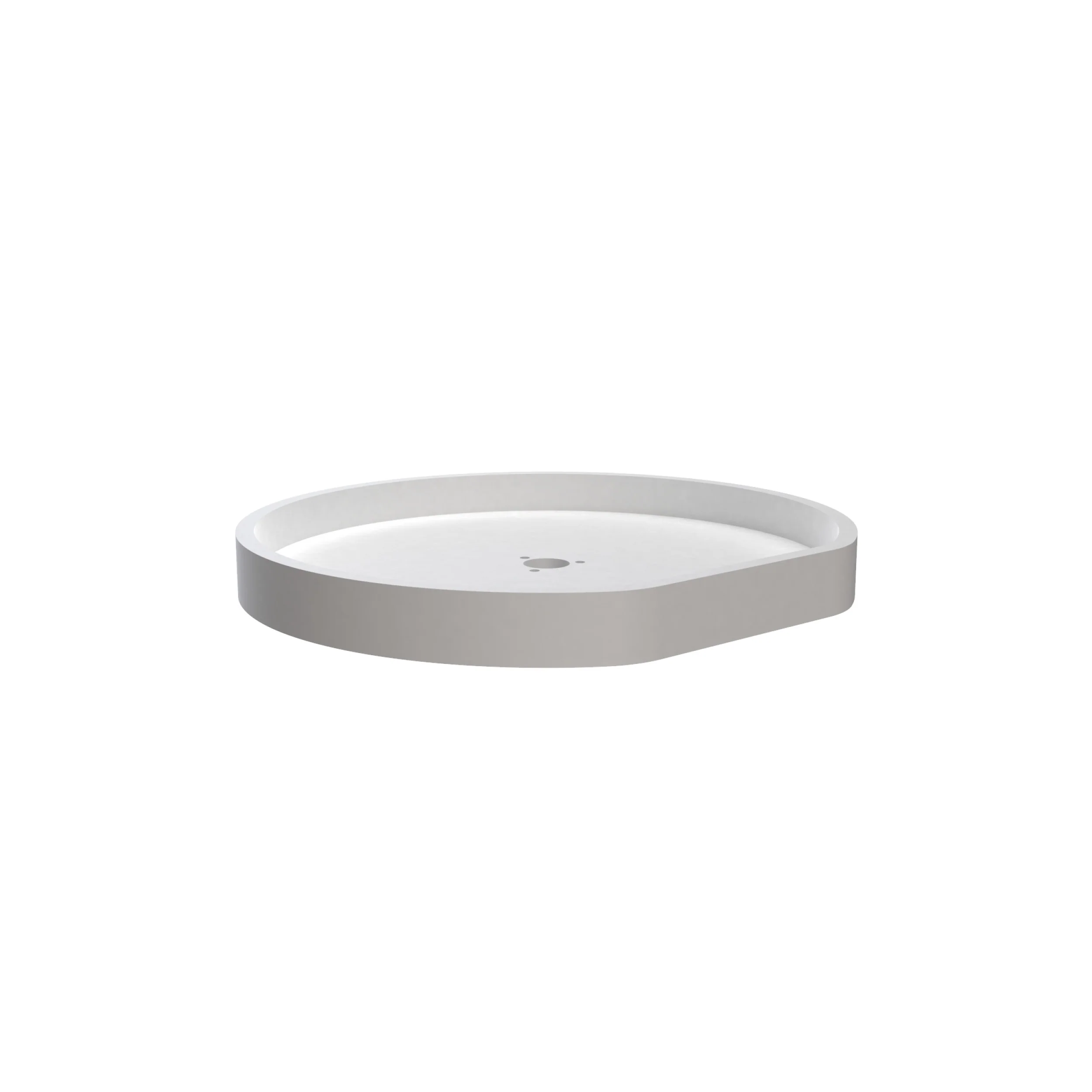 20 in White Polymer D-Shape Lazy Susan Shelf Only White 20 in (508 mm) W x 20 in (508 mm) D x 1.51 in (38 mm) H - Image 2