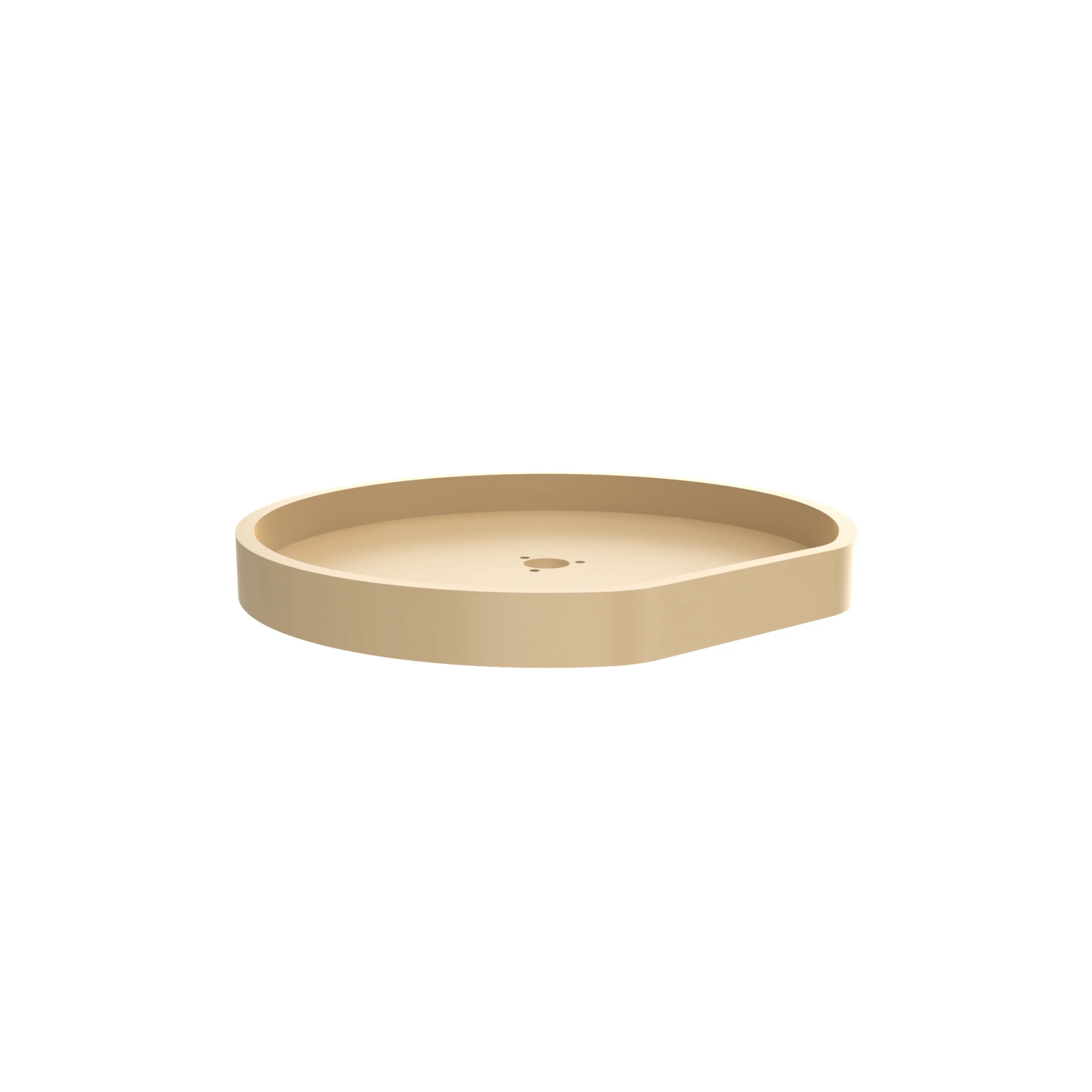20 in Almond Polymer D-Shape Lazy Susan Shelf Only Almond 20 in (508 mm) W x 20 in (508 mm) D x 1.51 in (38 mm) H - Image 2
