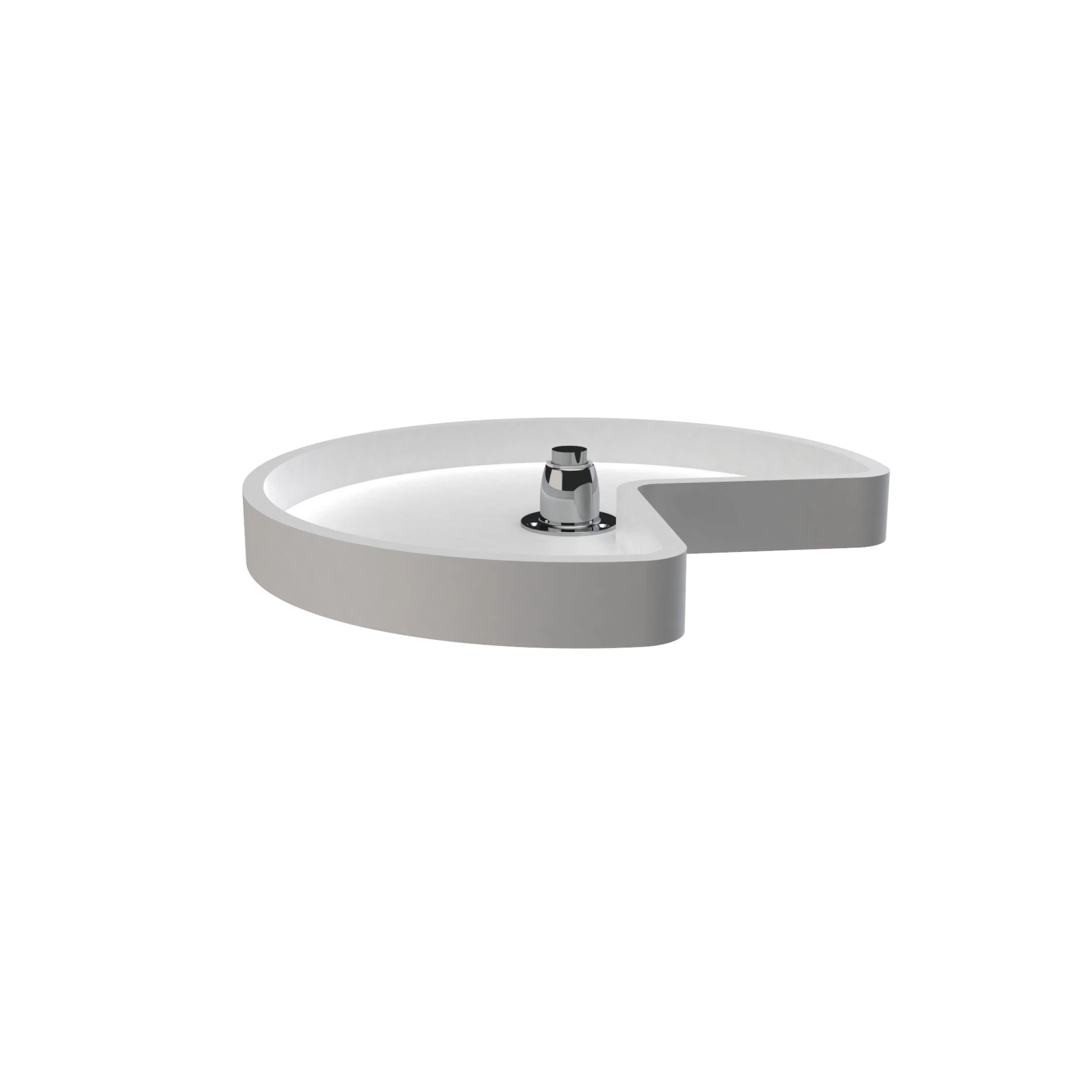 18 in White Polymer Kidney Lazy Susan w/bottom mount White 18 in (457 mm) W x 18 in (457 mm) D x 5 in (127 mm) H - Image 2