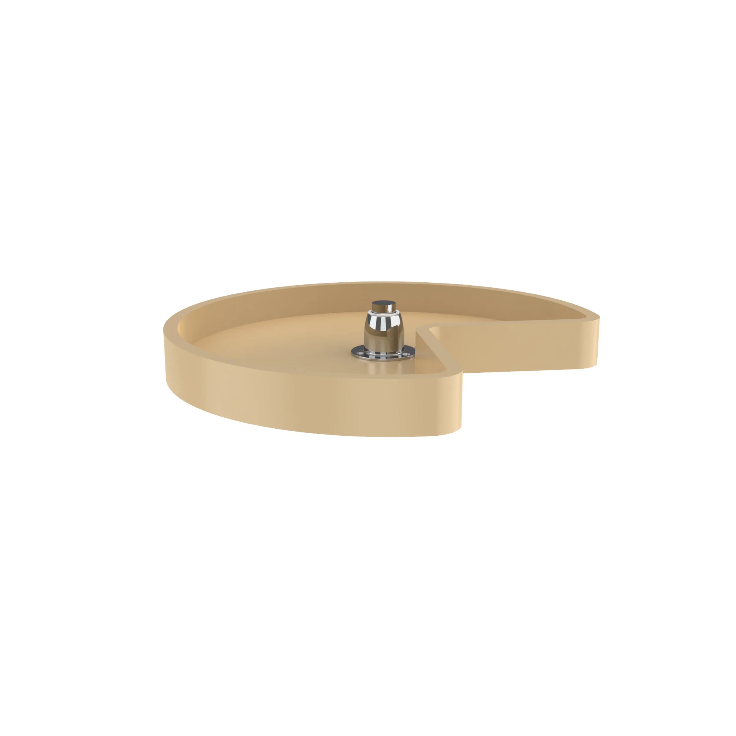 18 in Almond Polymer Kidney Lazy Susan w/bottom mount Almond 18 in (457 mm) W x 18 in (457 mm) D x 5 in (127 mm) H - Image 2