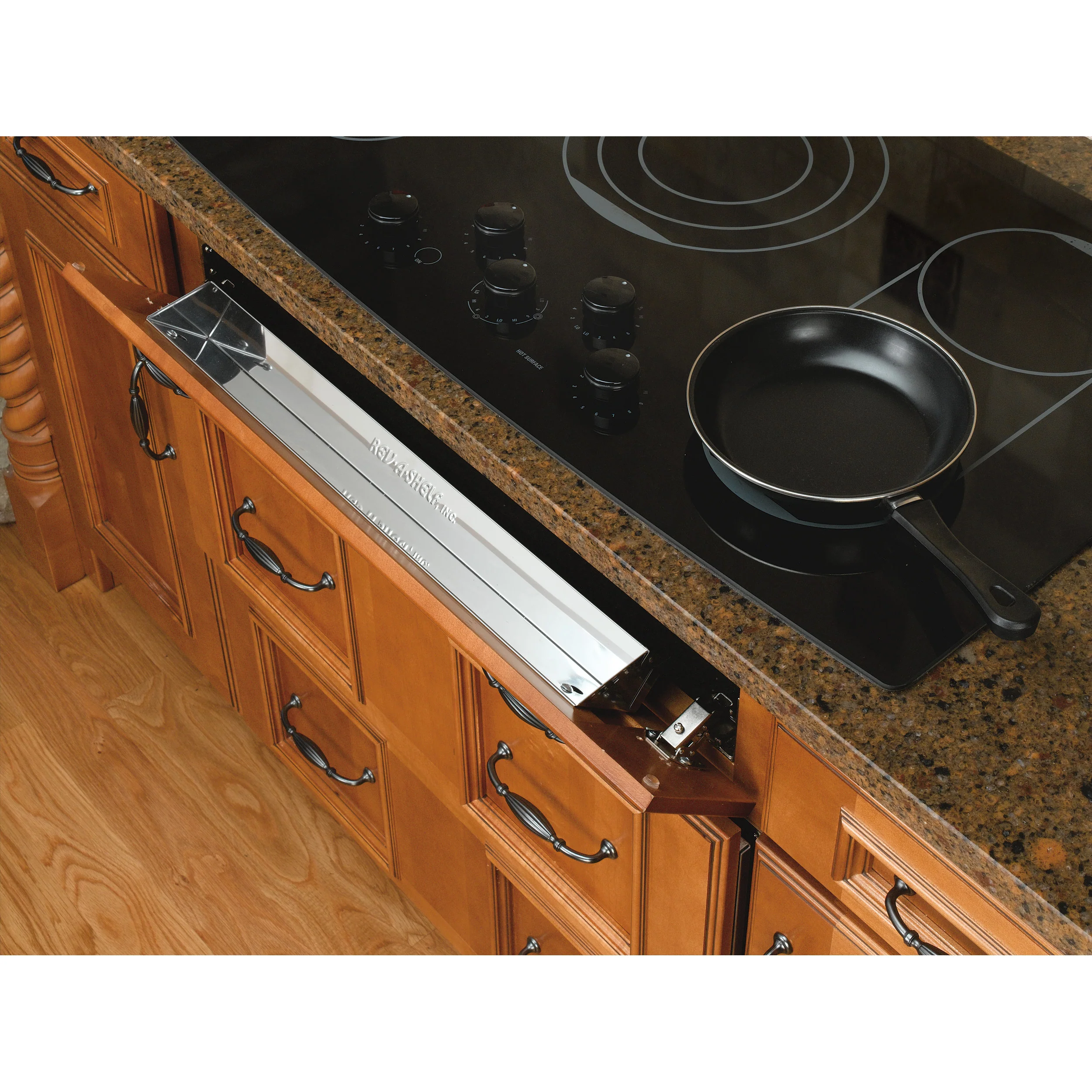 28 in Stainless Steel Tip-Out Tray Silver 28 in (711 mm) W x 1.69 in (43 mm) D x 3 in (76 mm) H - Image 2