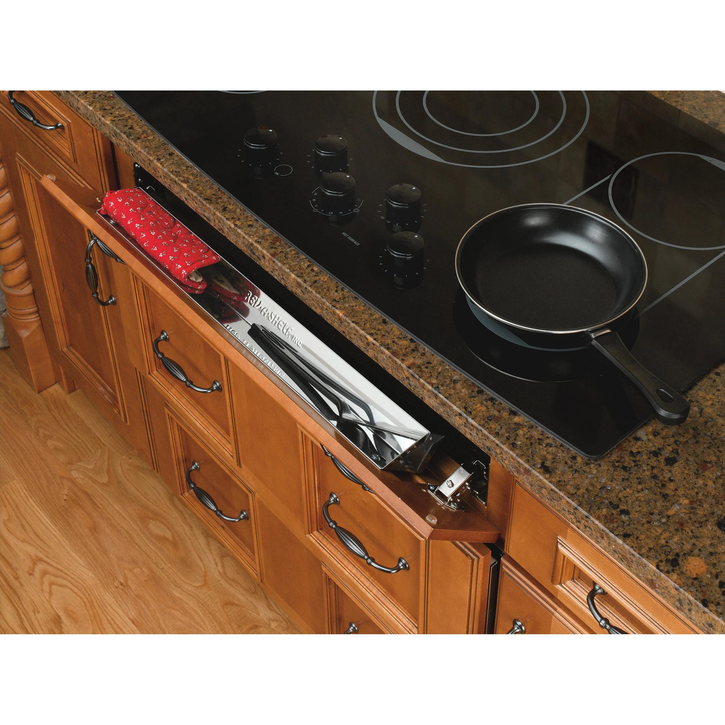 31 in Stainless Steel Tip-Out Tray Silver 31 in (787 mm) W x 1.69 in (43 mm) D x 3 in (76 mm) H - Image 4