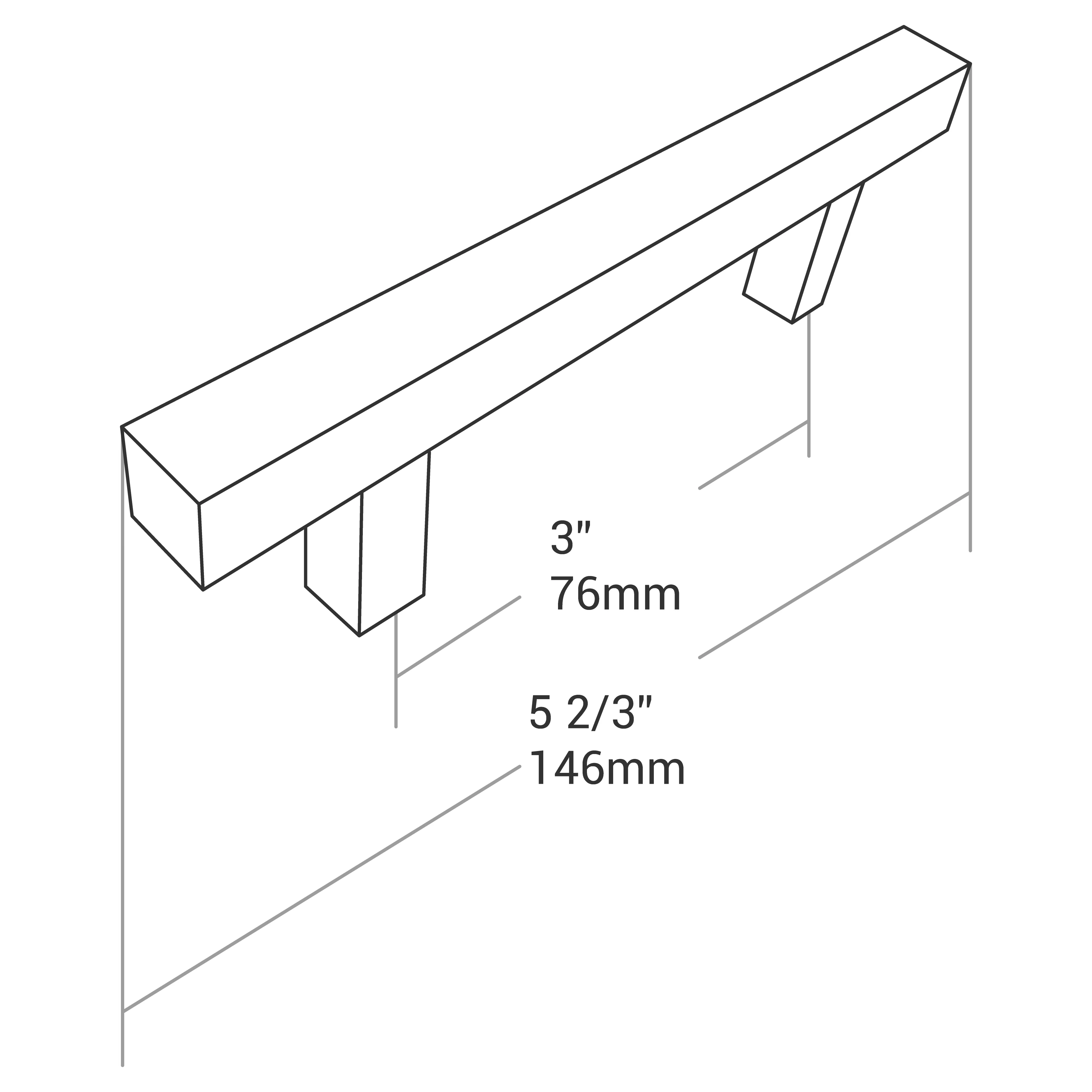 Handle Ss Square Bar 76mm/146mm - Image 2