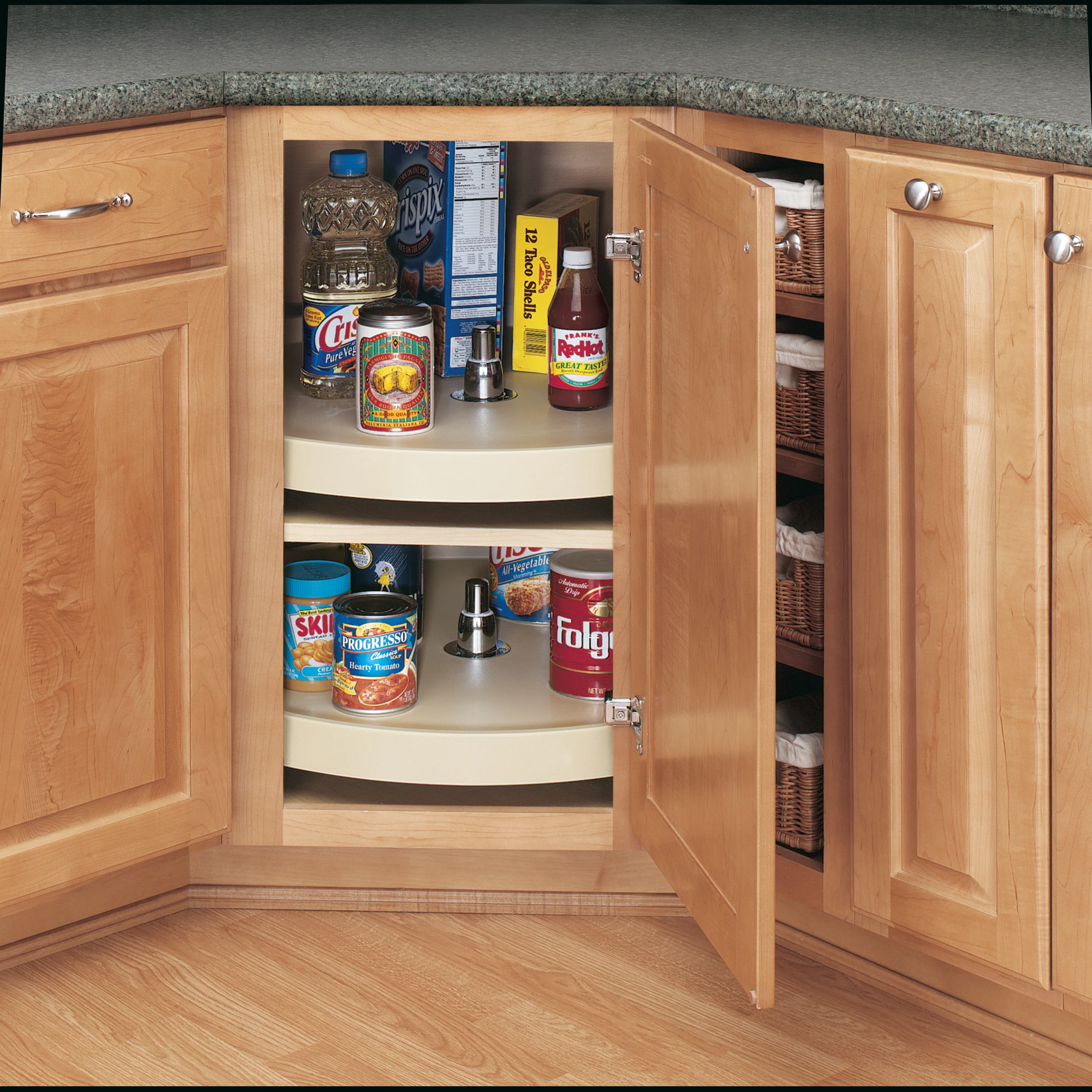 18 in Almond Polymer Full Circle Lazy Susan w/bottom mount Almond 18 in (457 mm) W x 18 in (457 mm) D x 2.5 in (64 mm) H - Image 3